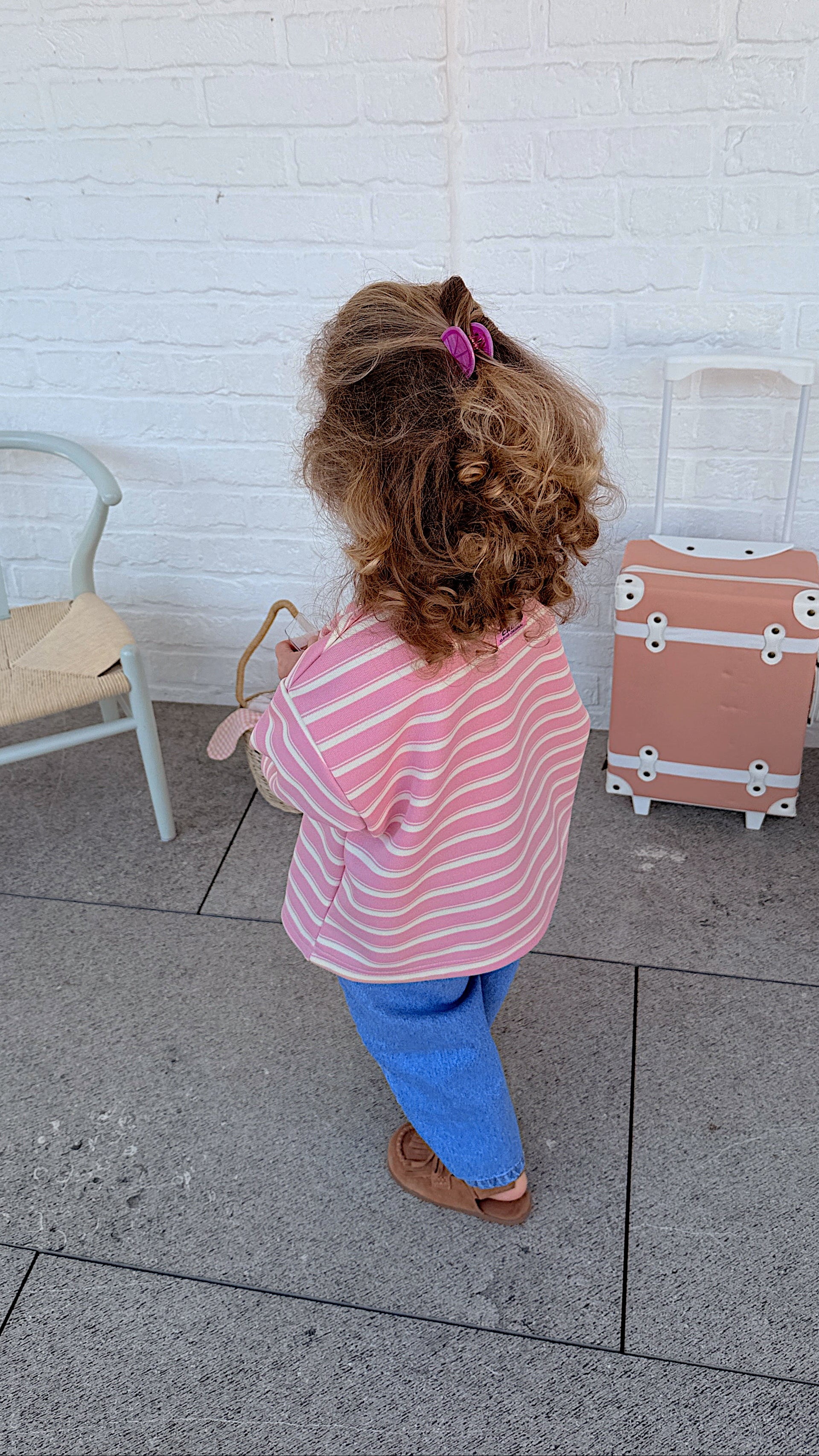 Thea T-shirt - pink and ecru