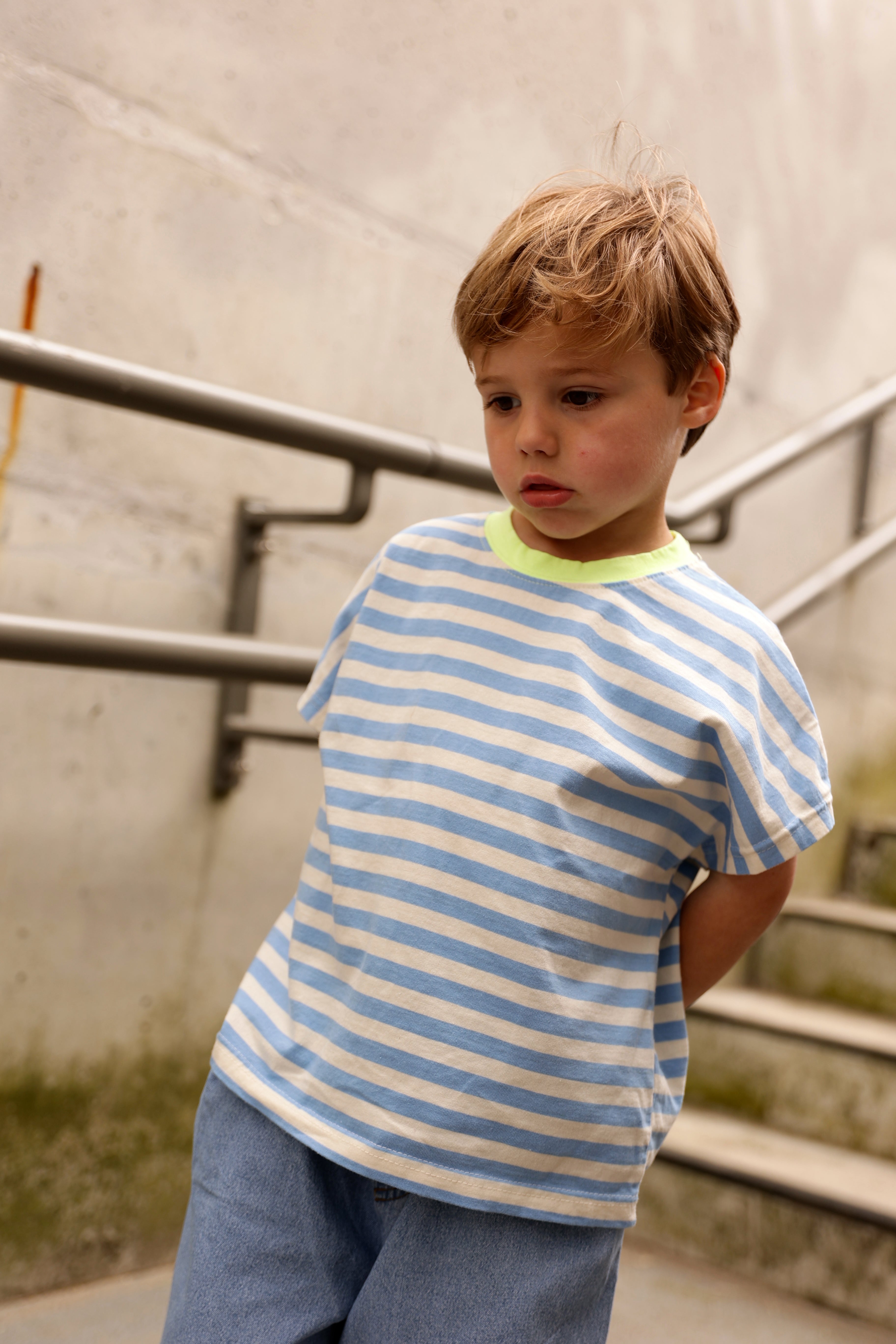 Sandro T-shirt - blue with stripes