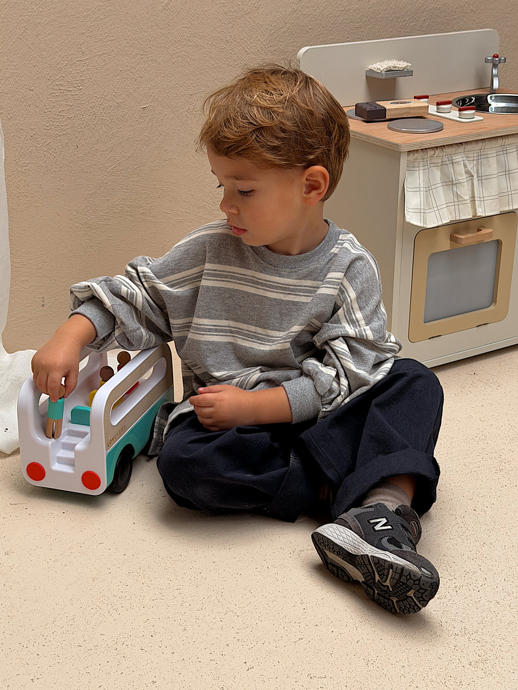 T-shirt Romain - gris à lignes