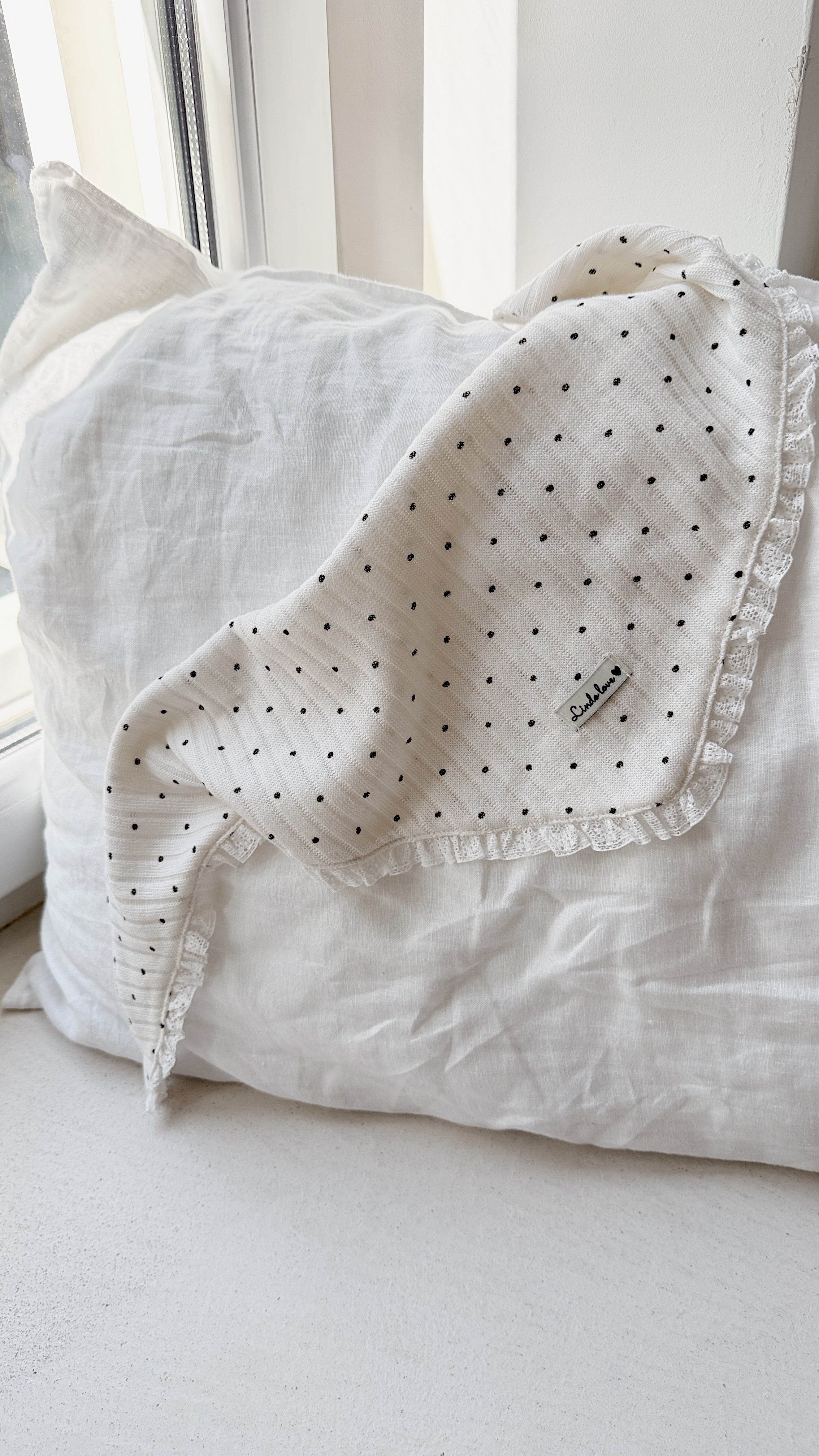 Foulard Alicia- blanc à pois