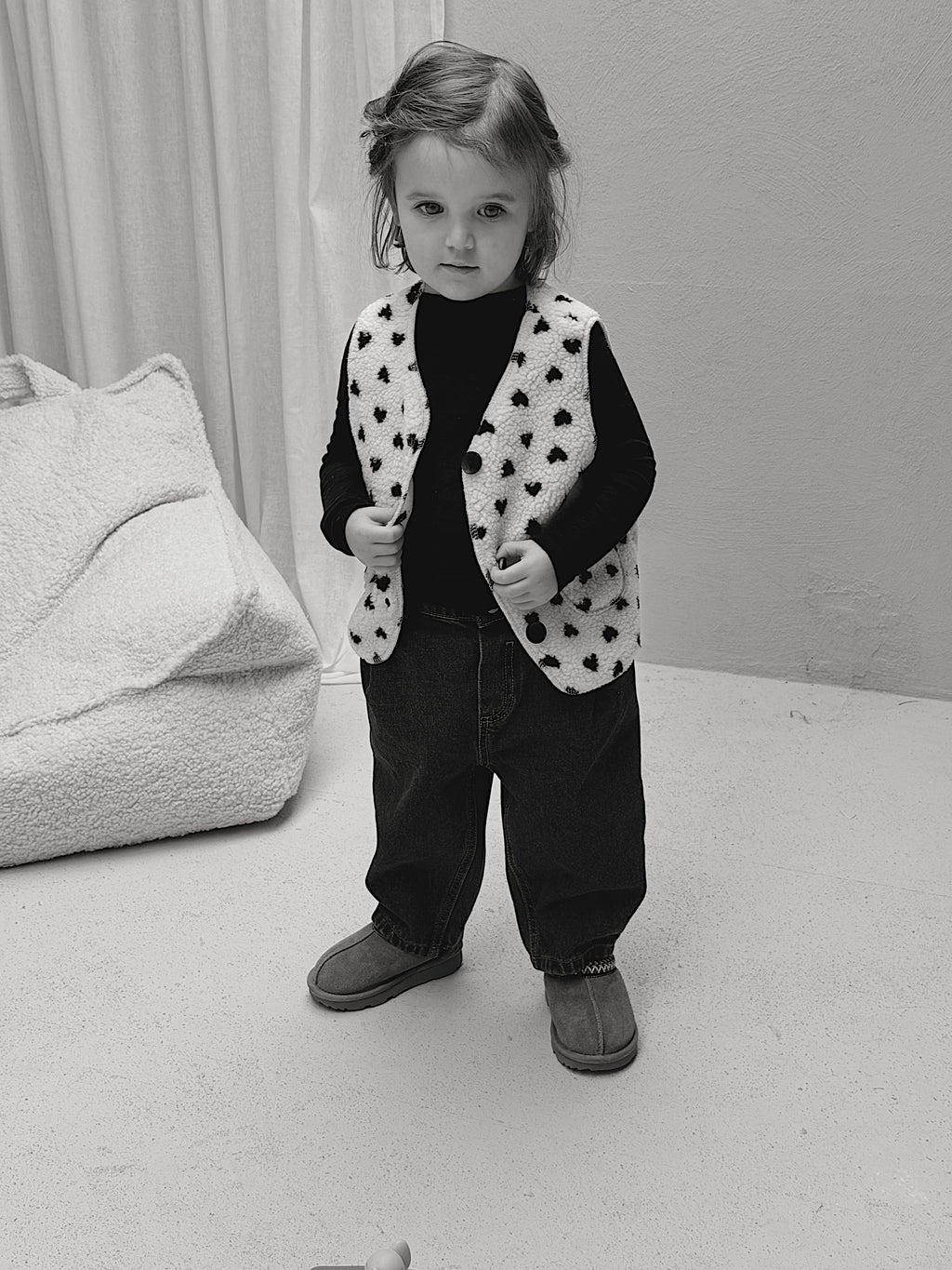 Gilet Flo - écru à motif coeur