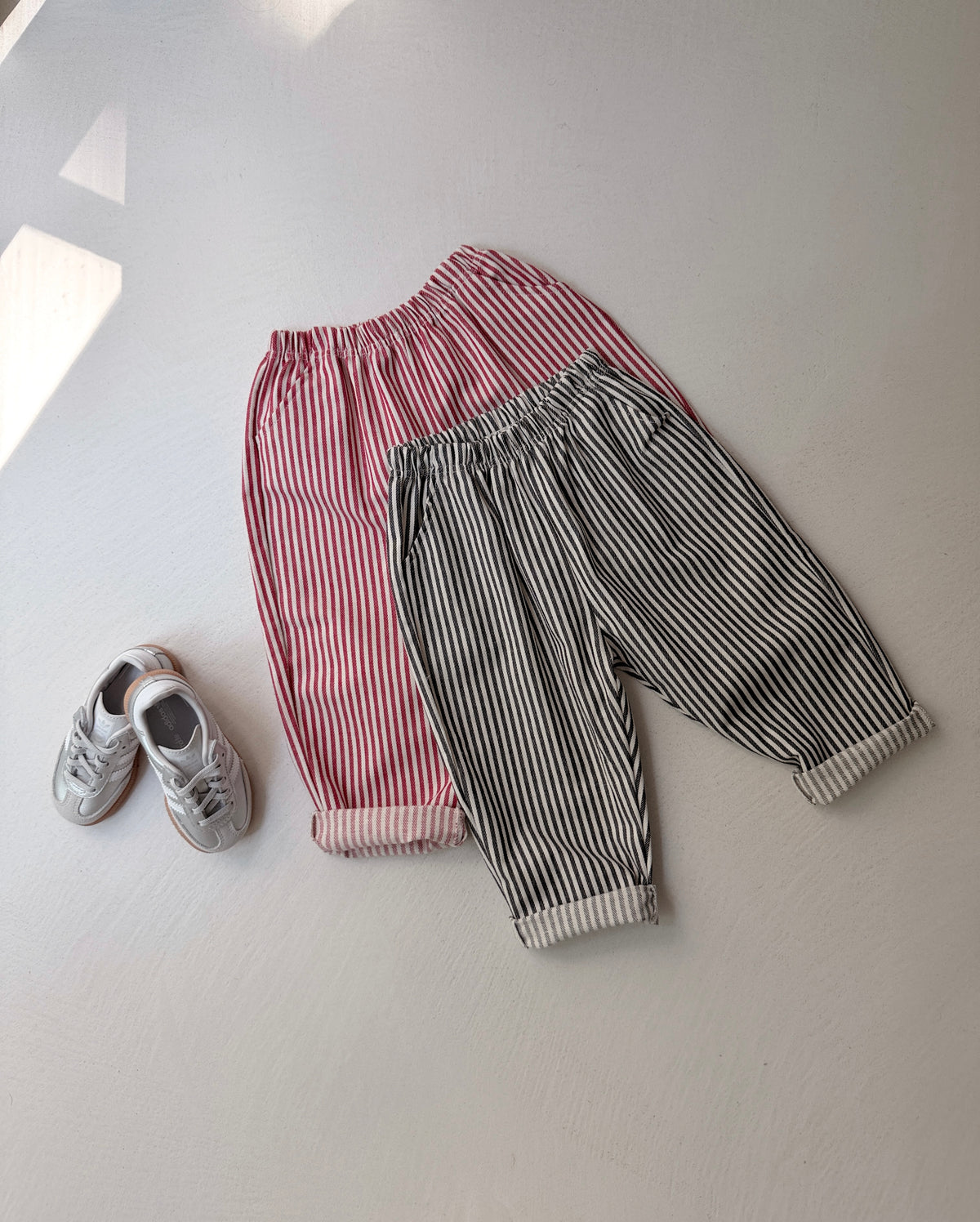 Pantalon Artus - rouge et écru ligné