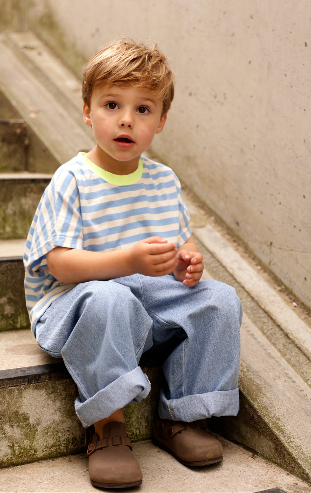 Sandro T-shirt - blue with stripes
