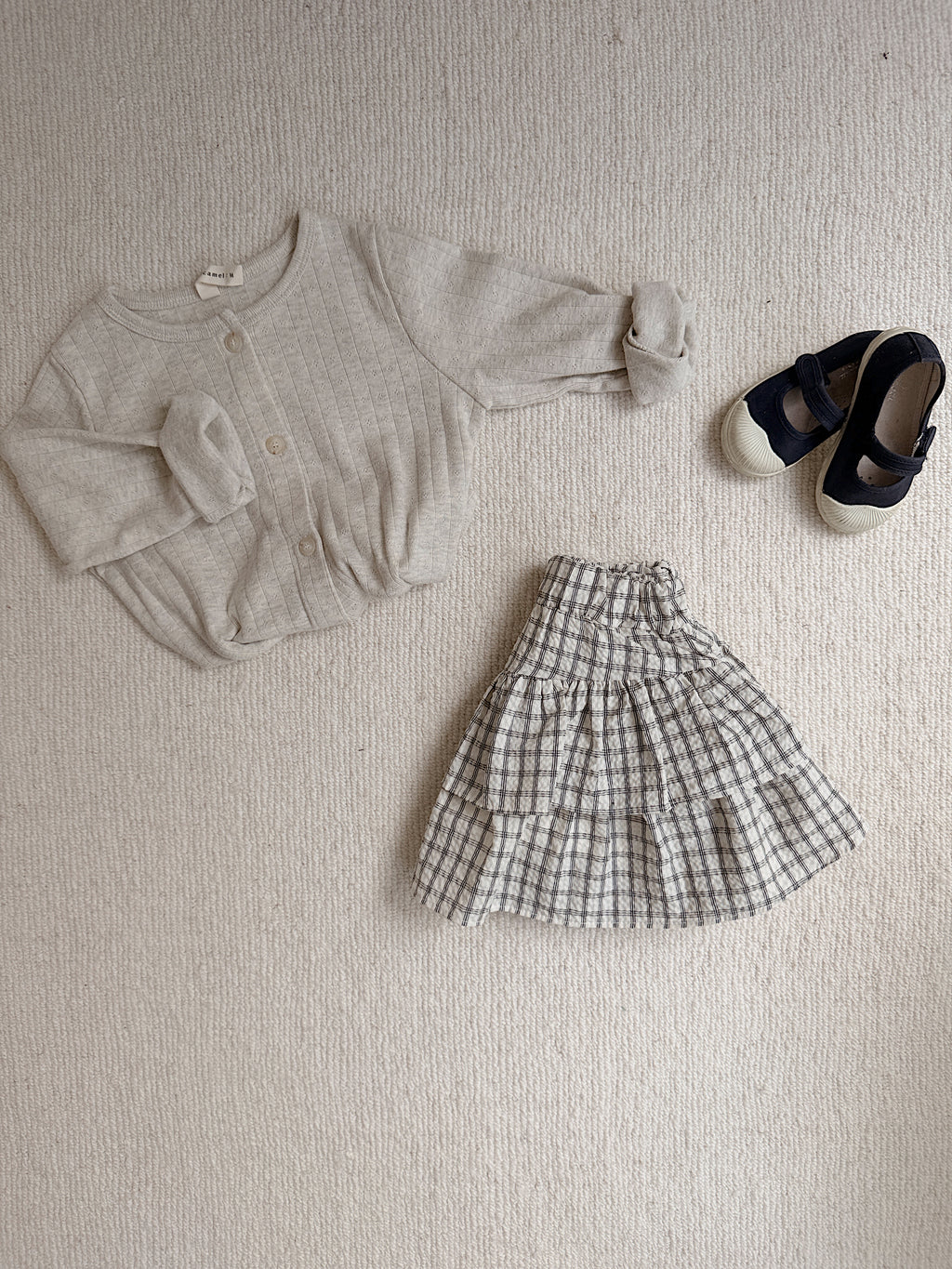Skirt Mika - ecru with checks