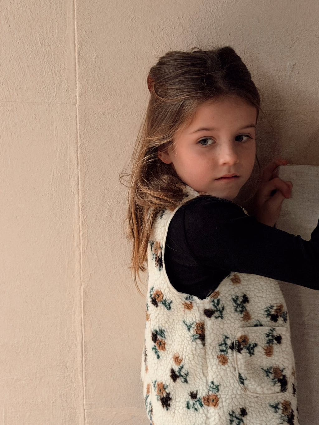 Gilet Flo - écru à motif fleuri