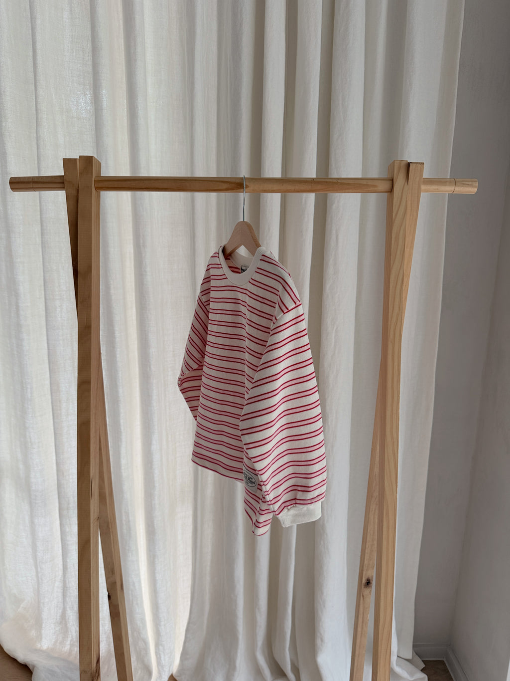 Sweater Salomé - ecru with pink stripes