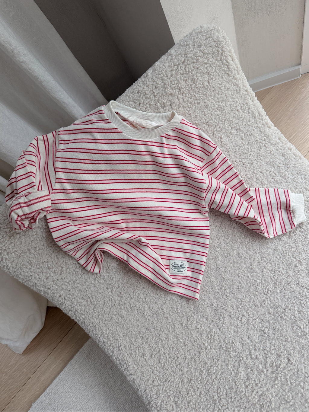 Sweater Salomé - ecru with pink stripes