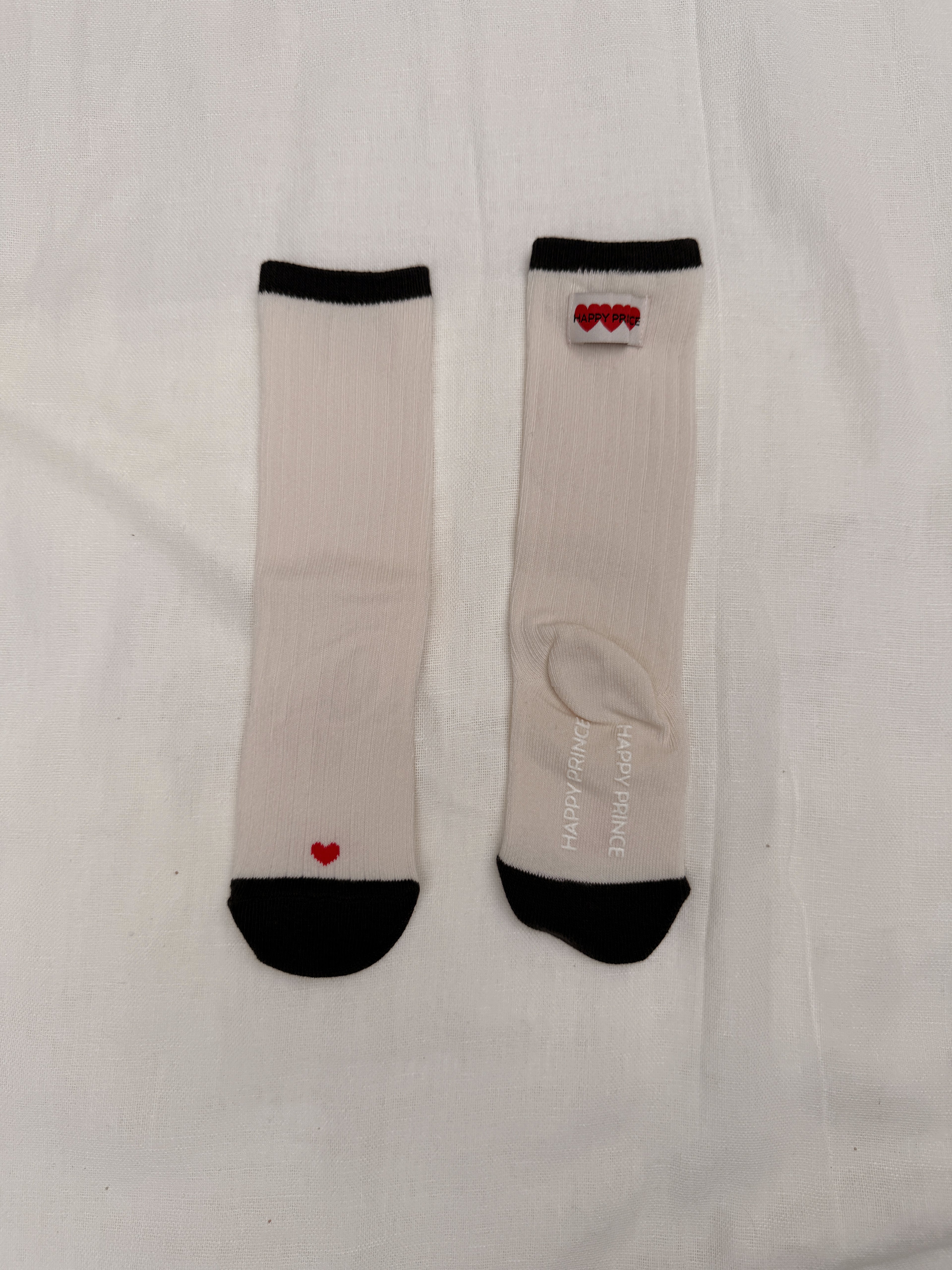 Chaussettes Coeurs - écrues et bleues