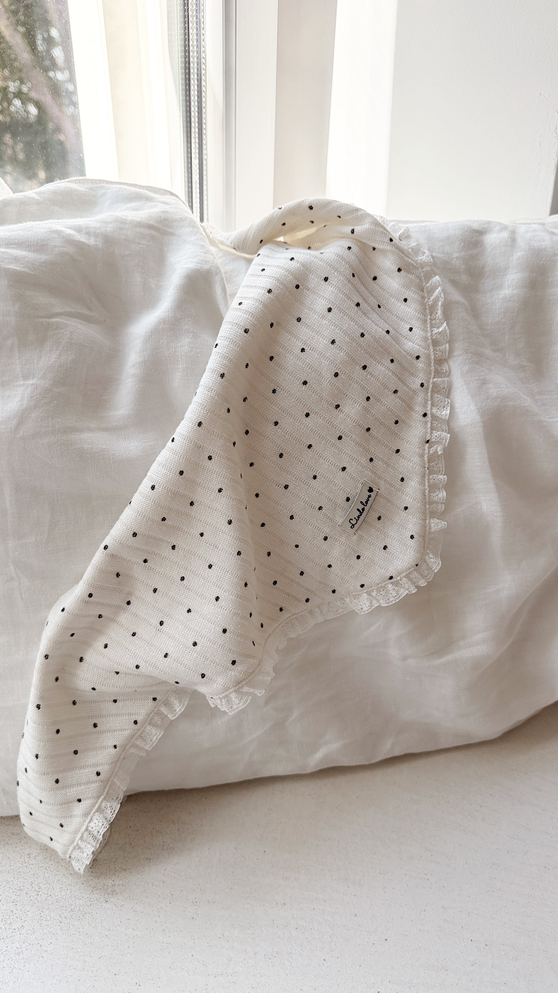 Foulard Alicia- blanc à pois