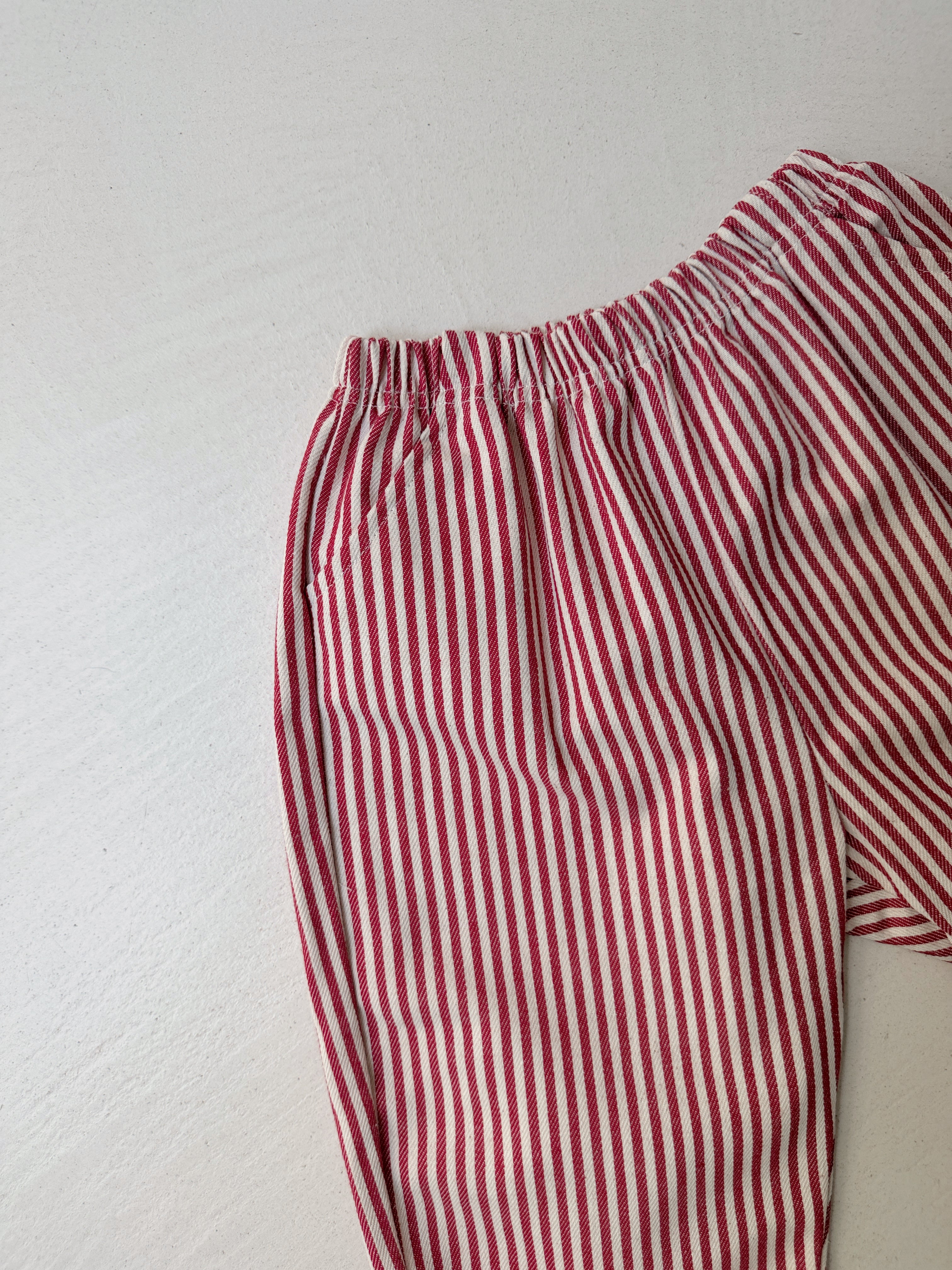 Pantalon Artus - rouge et écru ligné