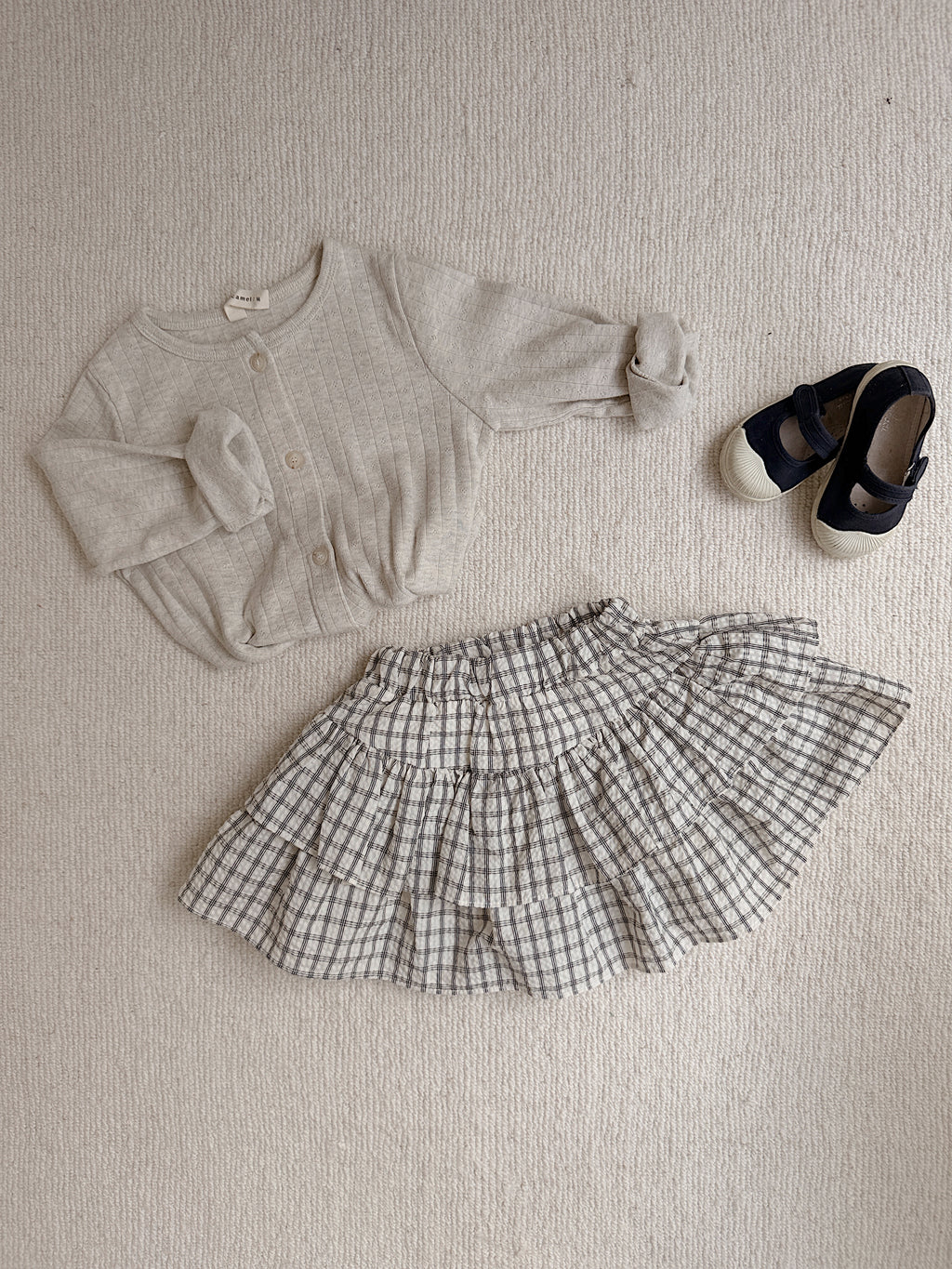 Skirt Mika - ecru with checks