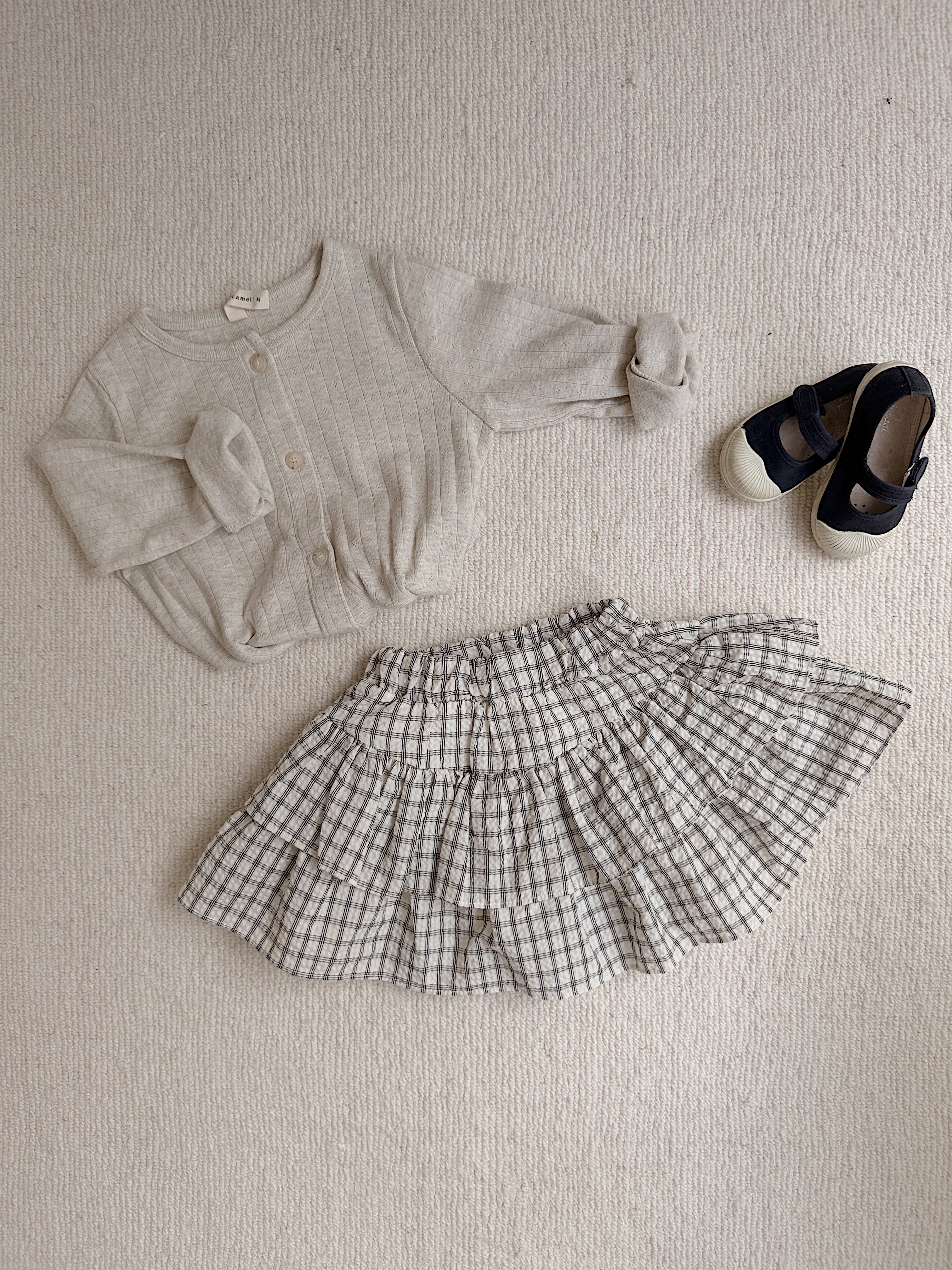Skirt Mika - ecru with checks