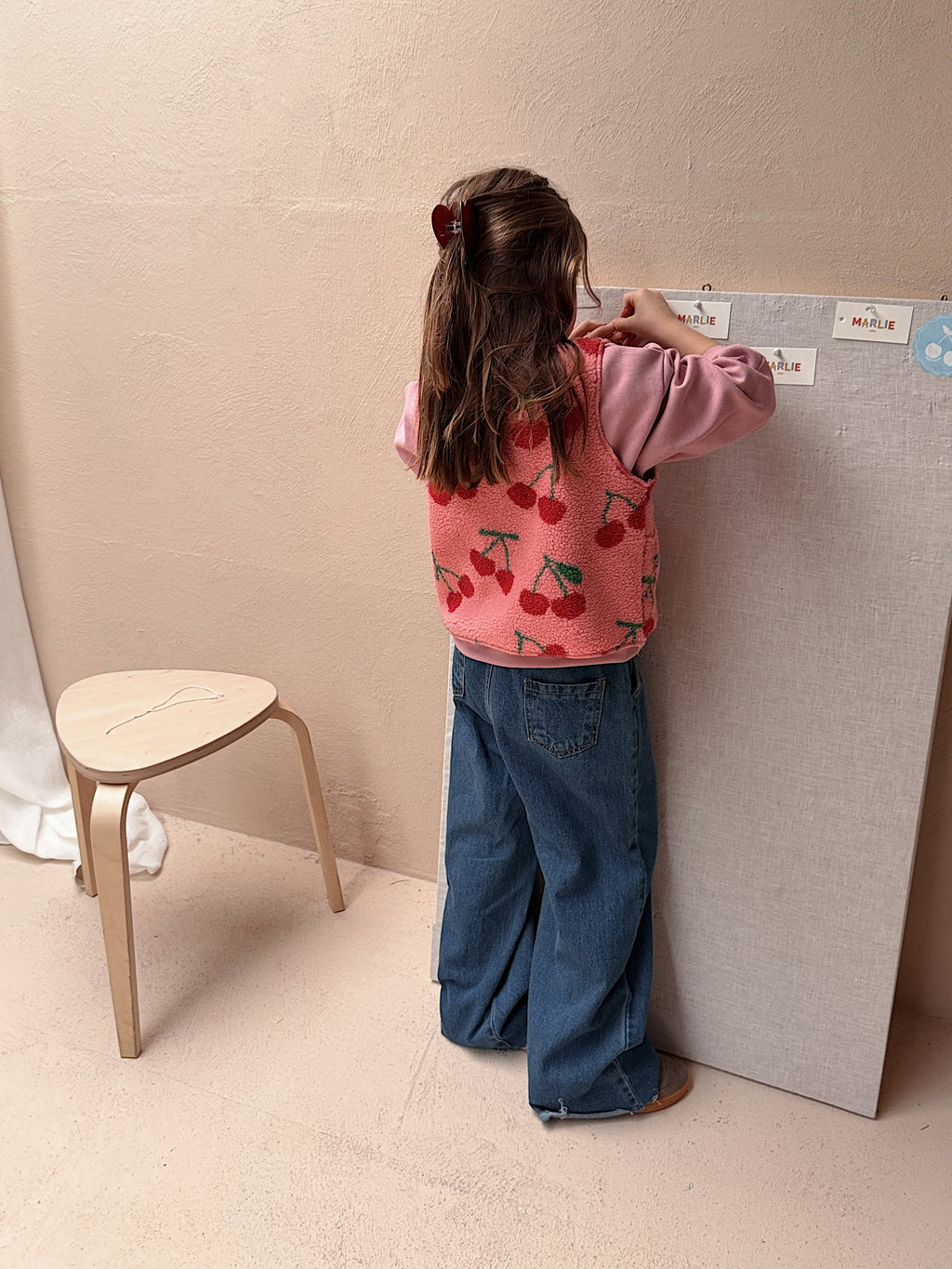 Gilet Flo - rose à motif cerise