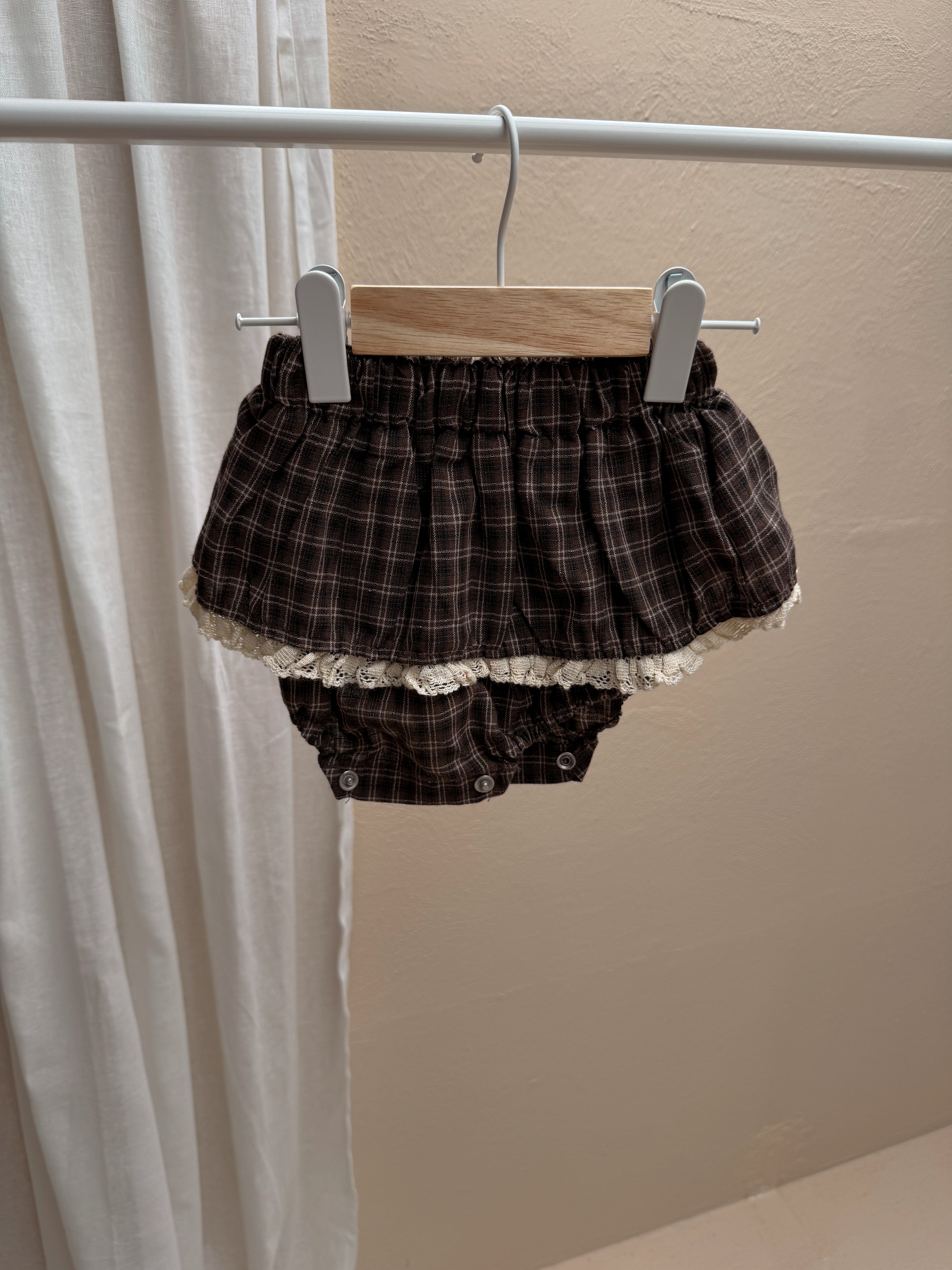 Jupe-culotte Tessa - brun à carreaux