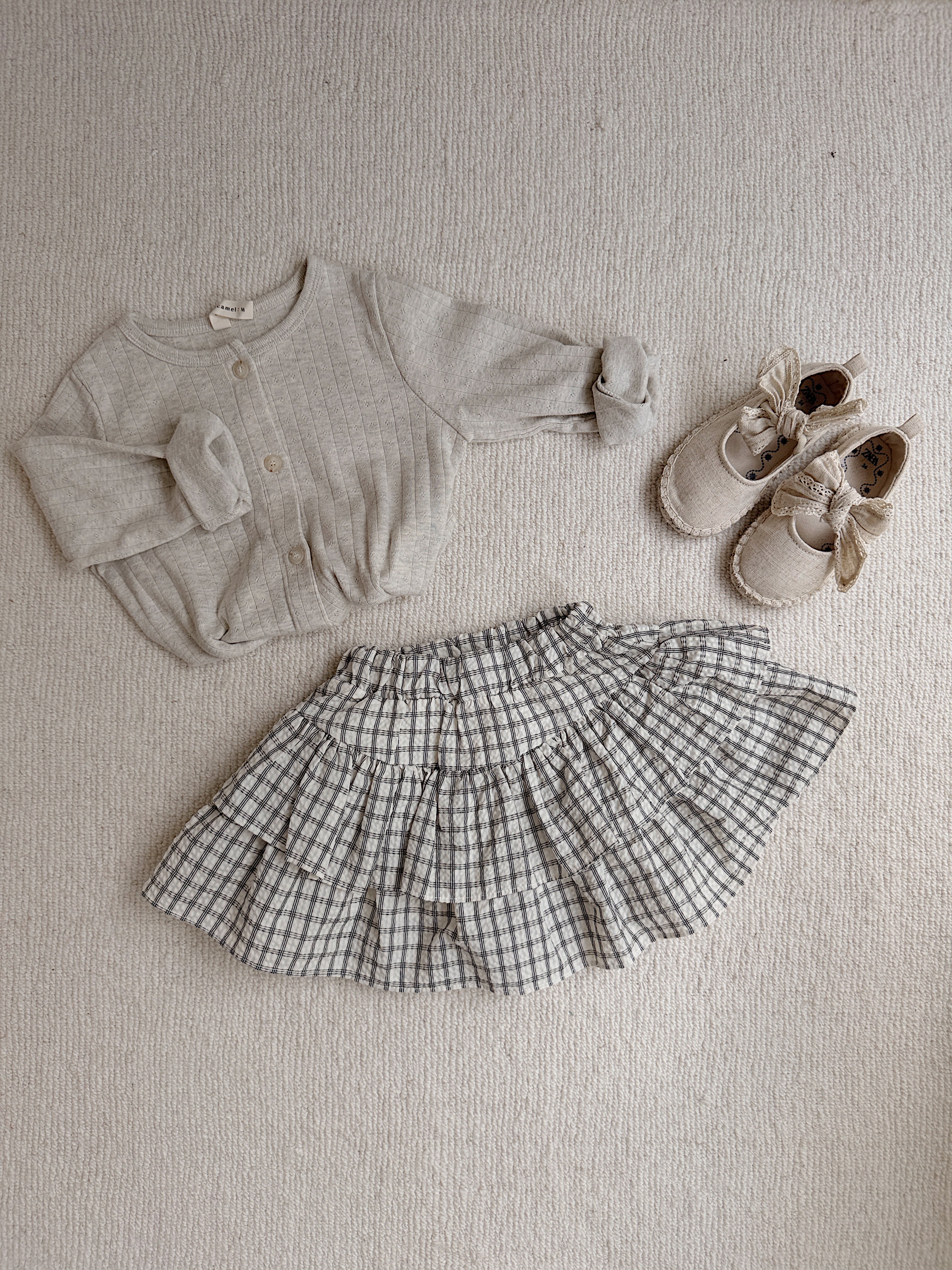 Skirt Mika - ecru with checks