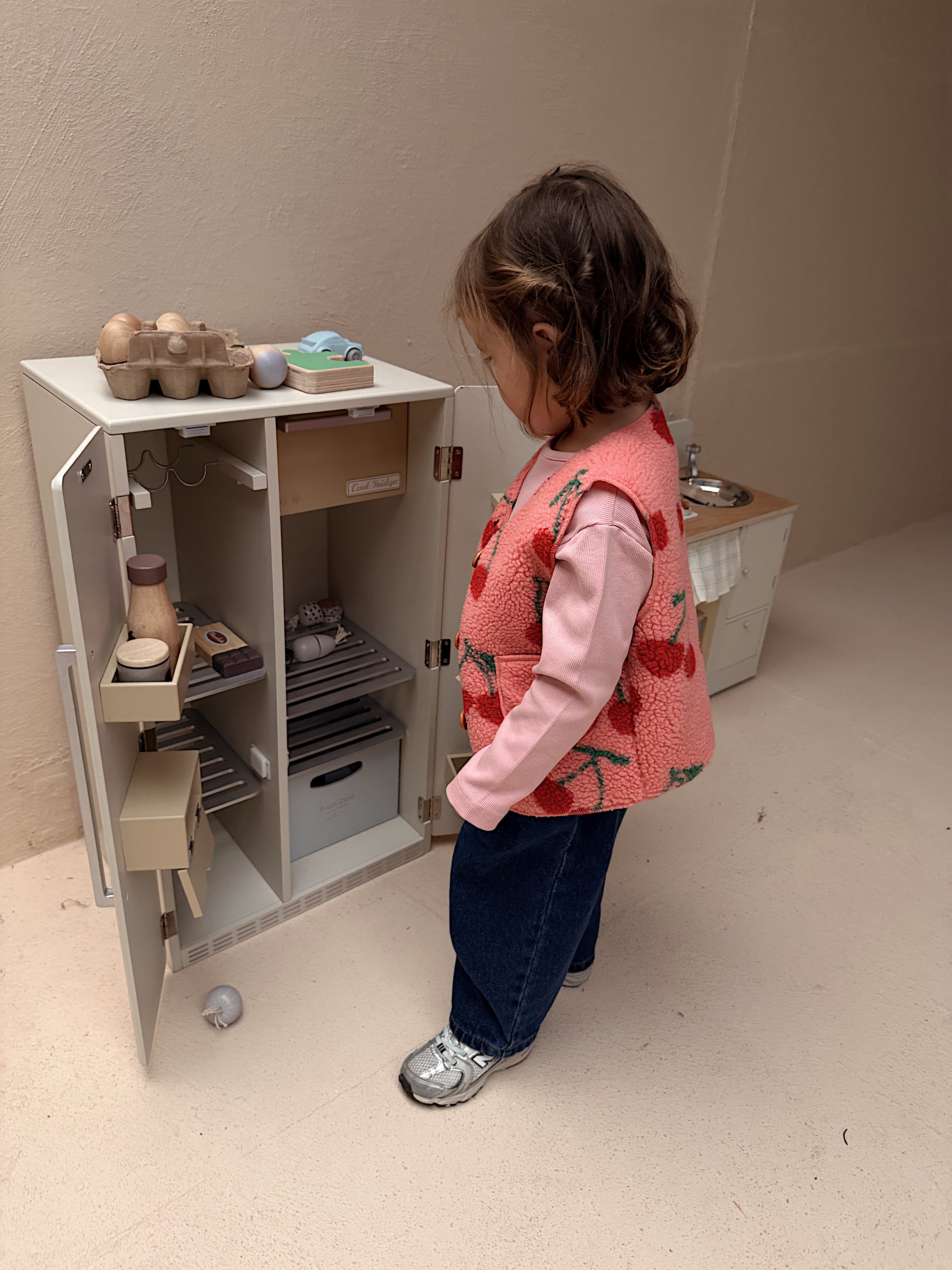 Gilet Flo - rose à motif cerise