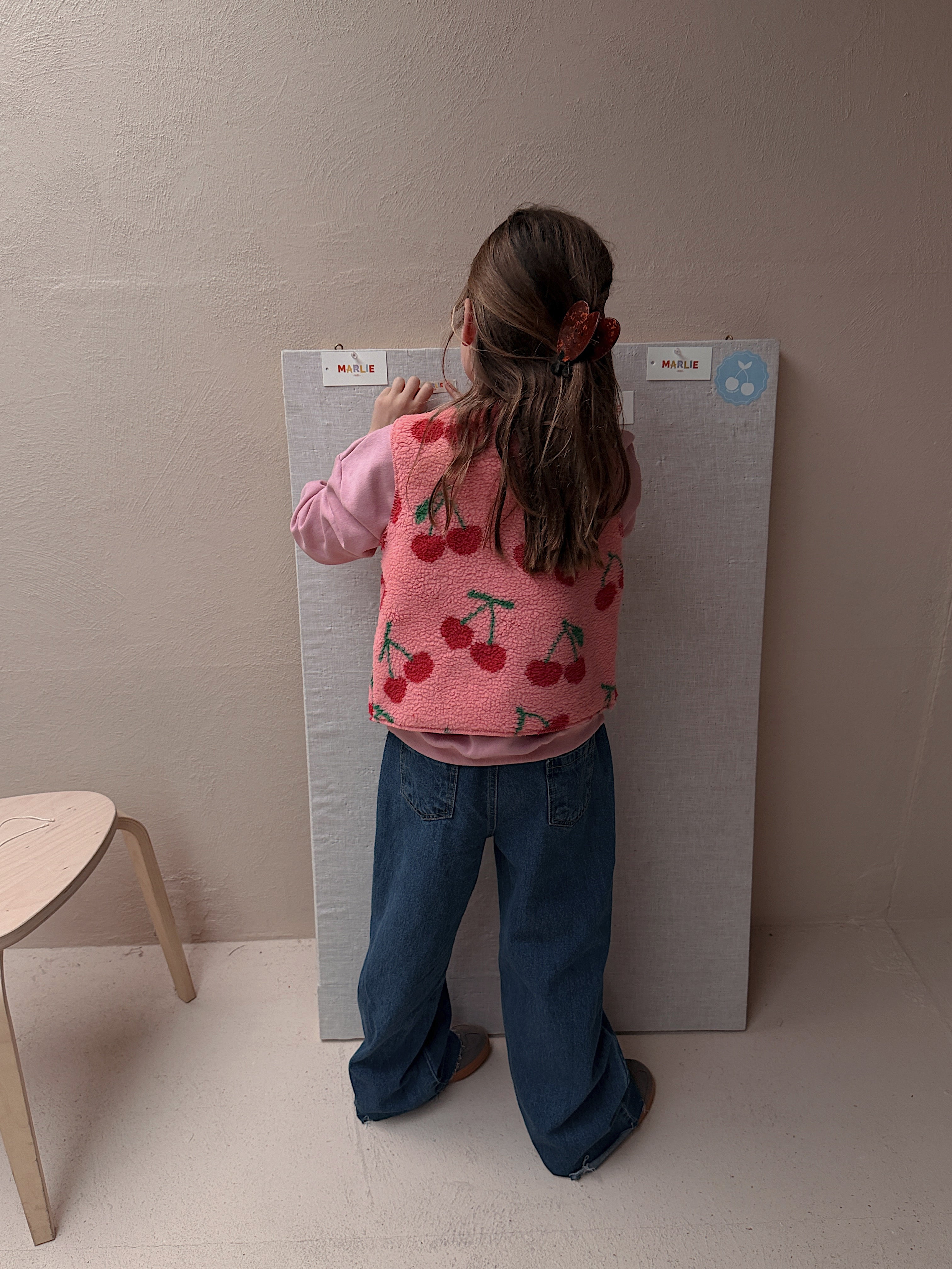 Gilet Flo - rose à motif cerise