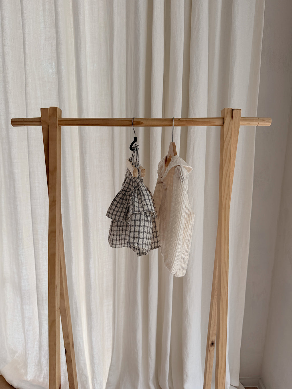 Skirt Mika - ecru with checks