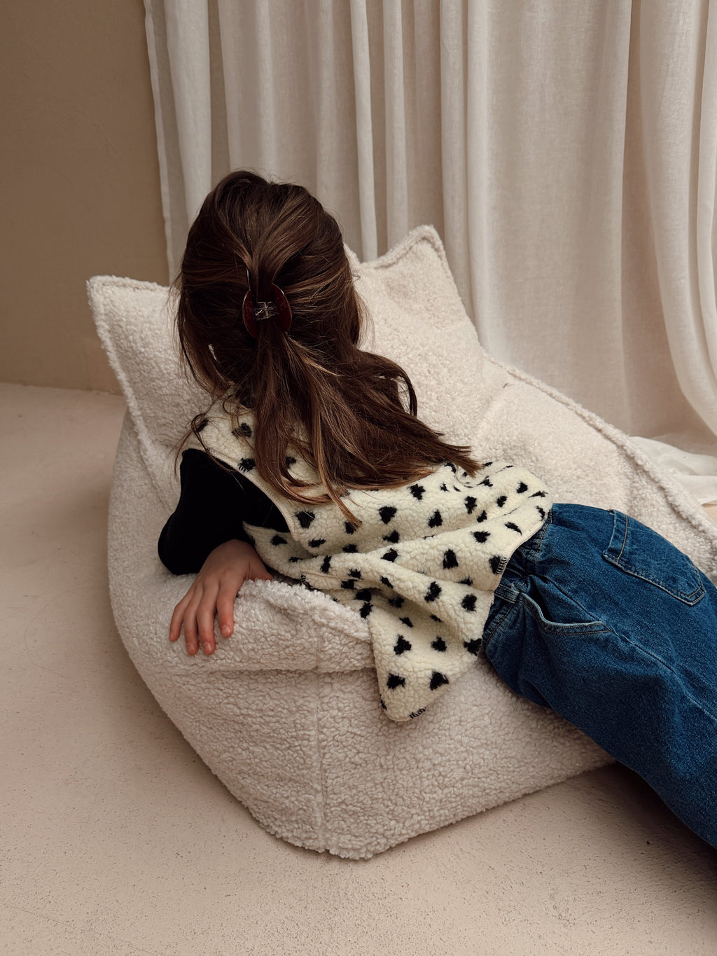 Gilet Flo - écru à motif coeur