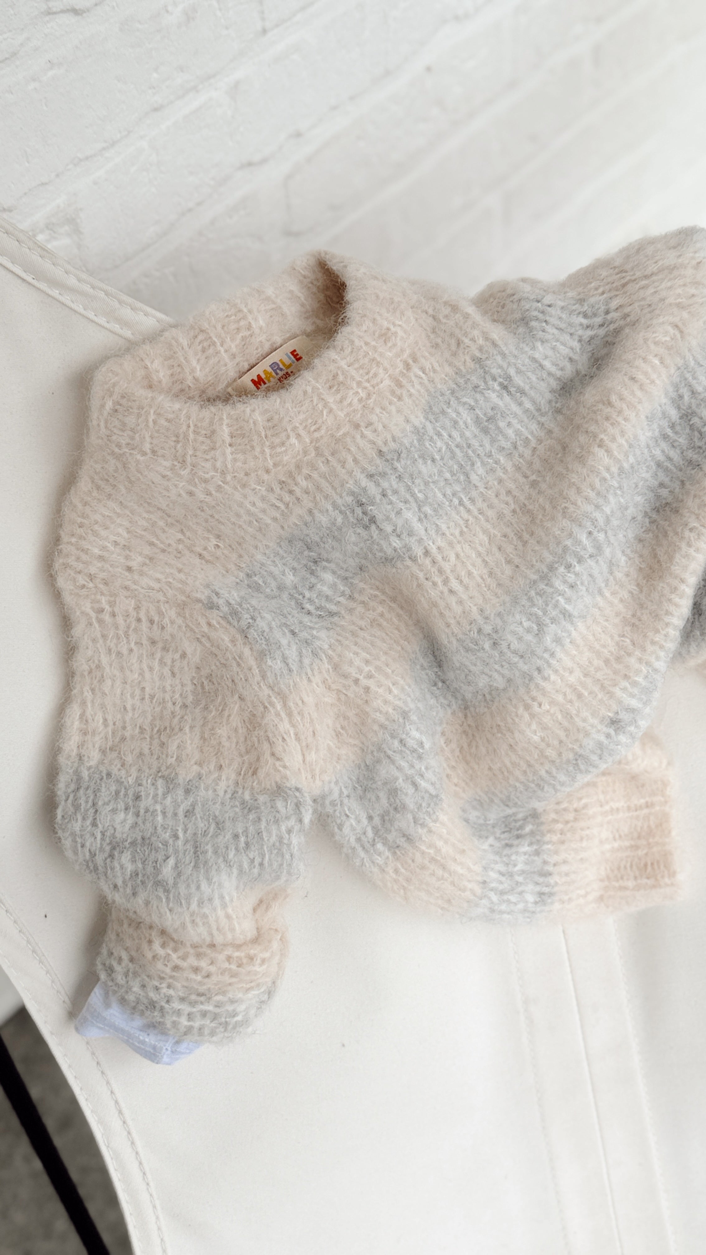 Pull Basile - écru et gris