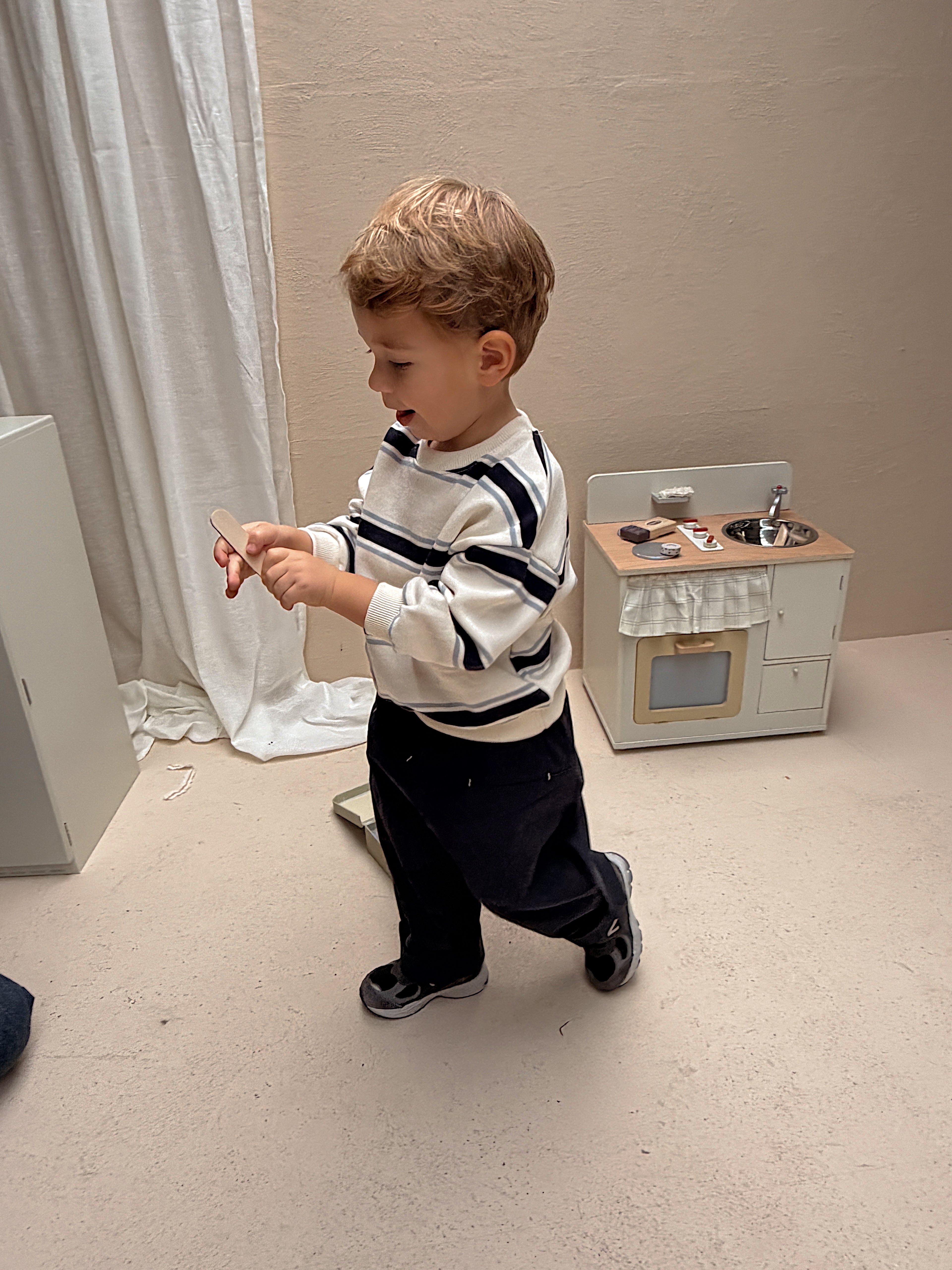 Pull Gaspard - écru à lignes