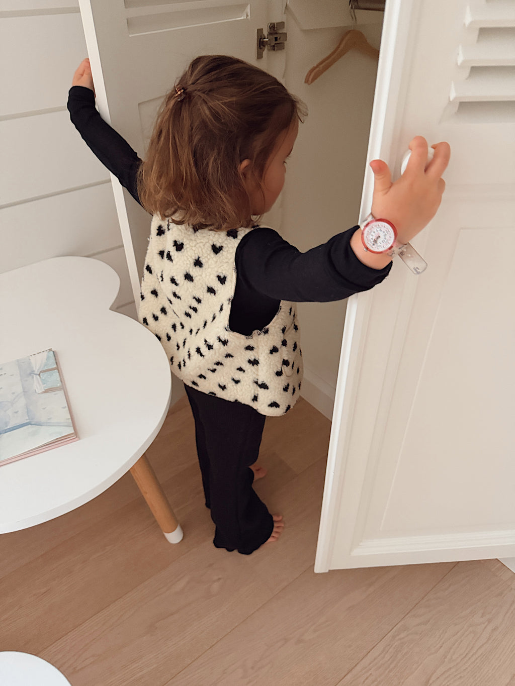 Gilet Flo - écru à motif coeur