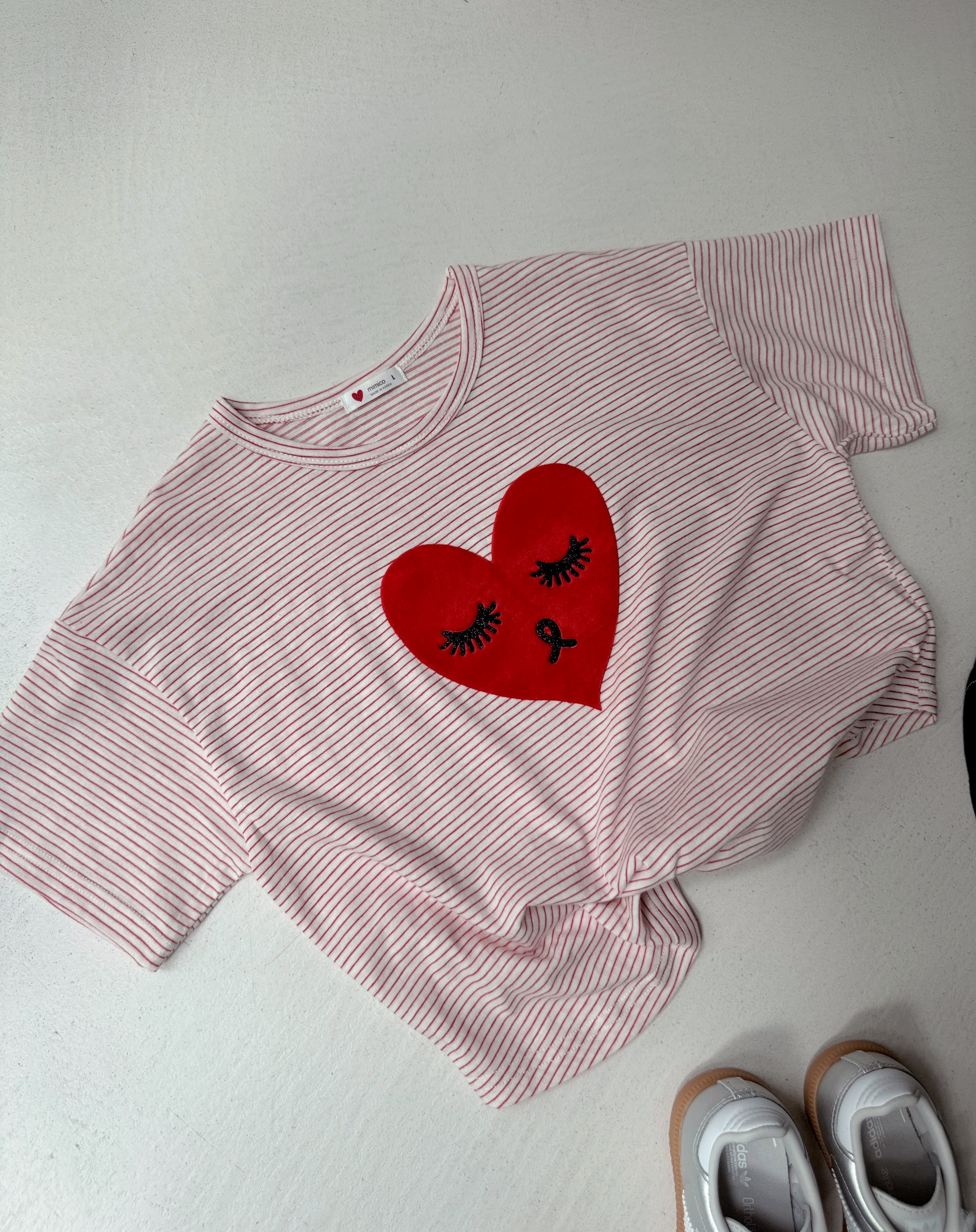 T-shirt Sia - ligné rouge et blanc