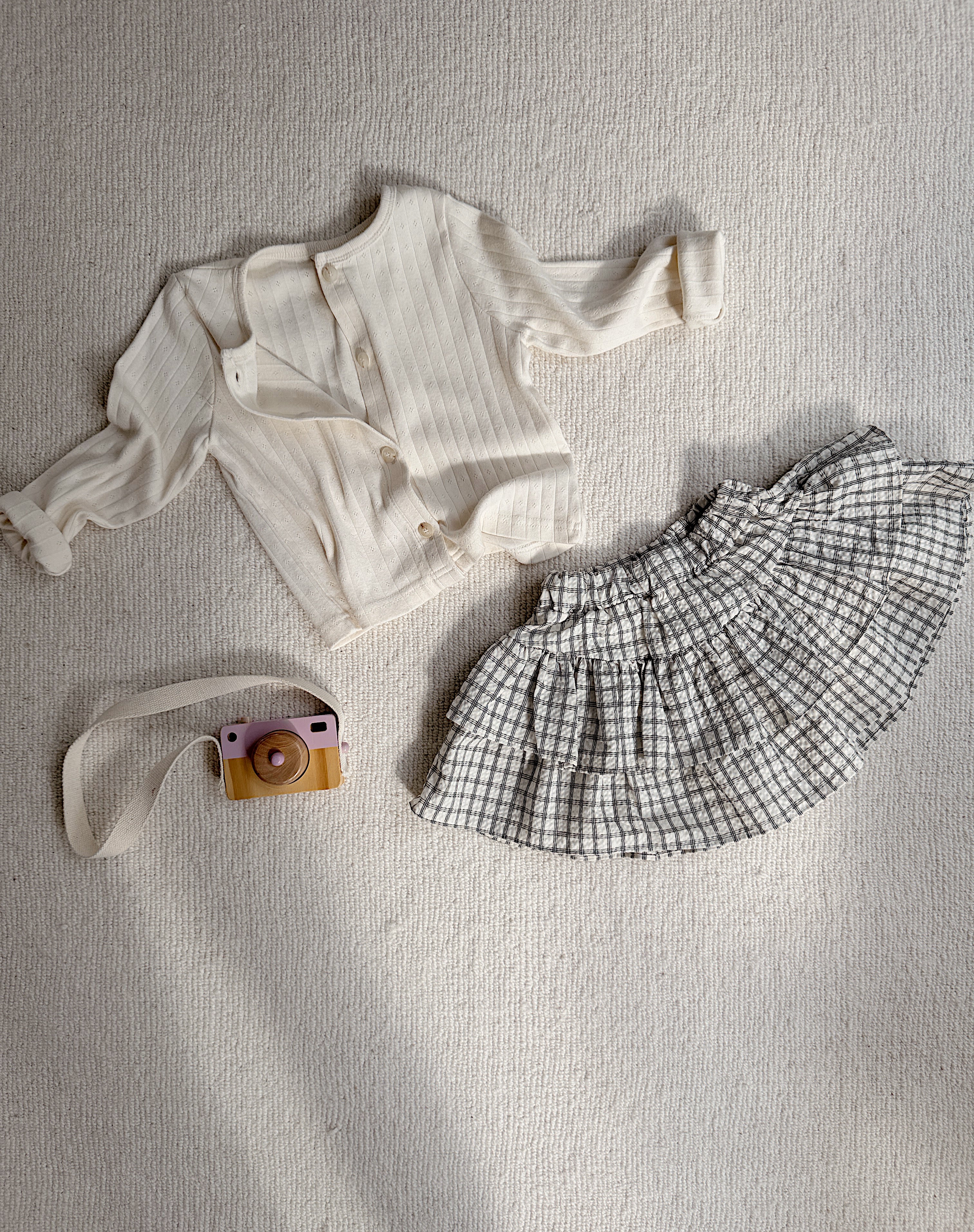 Skirt Mika - ecru with checks