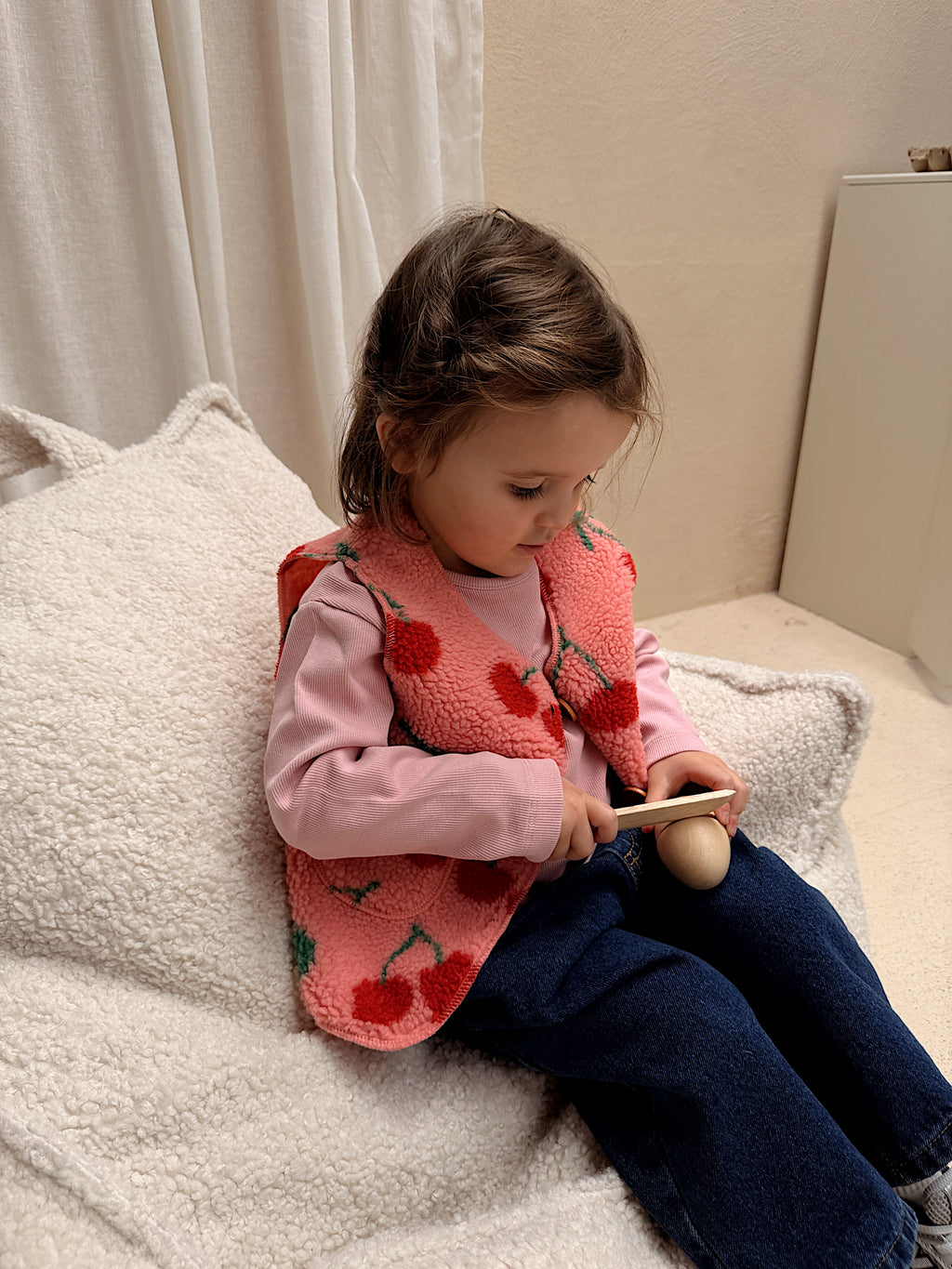 Gilet Flo - rose à motif cerise