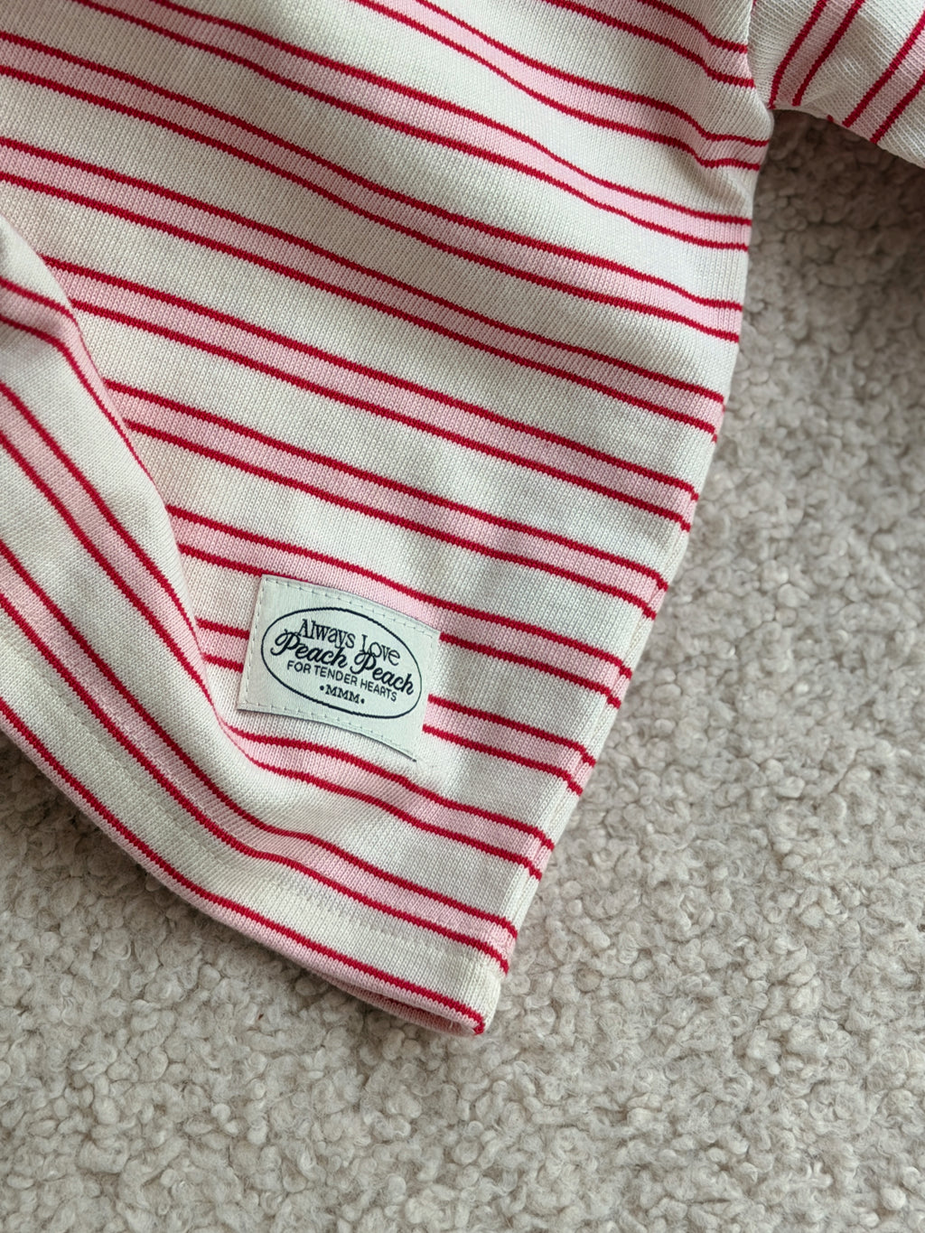Sweater Salomé - ecru with pink stripes