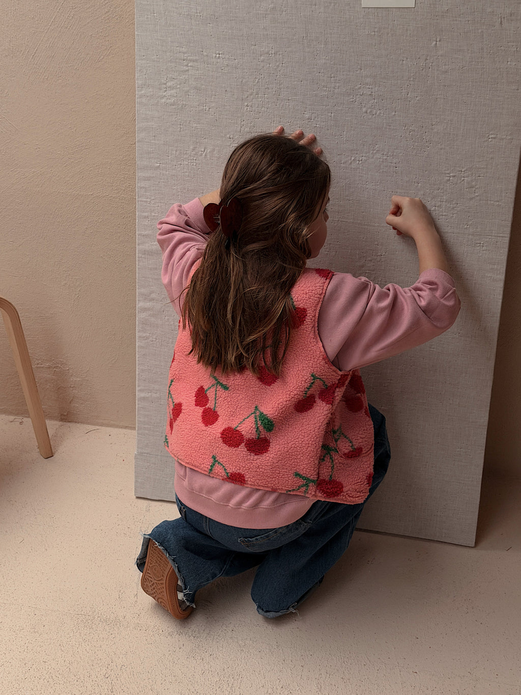 Gilet Flo - rose à motif cerise