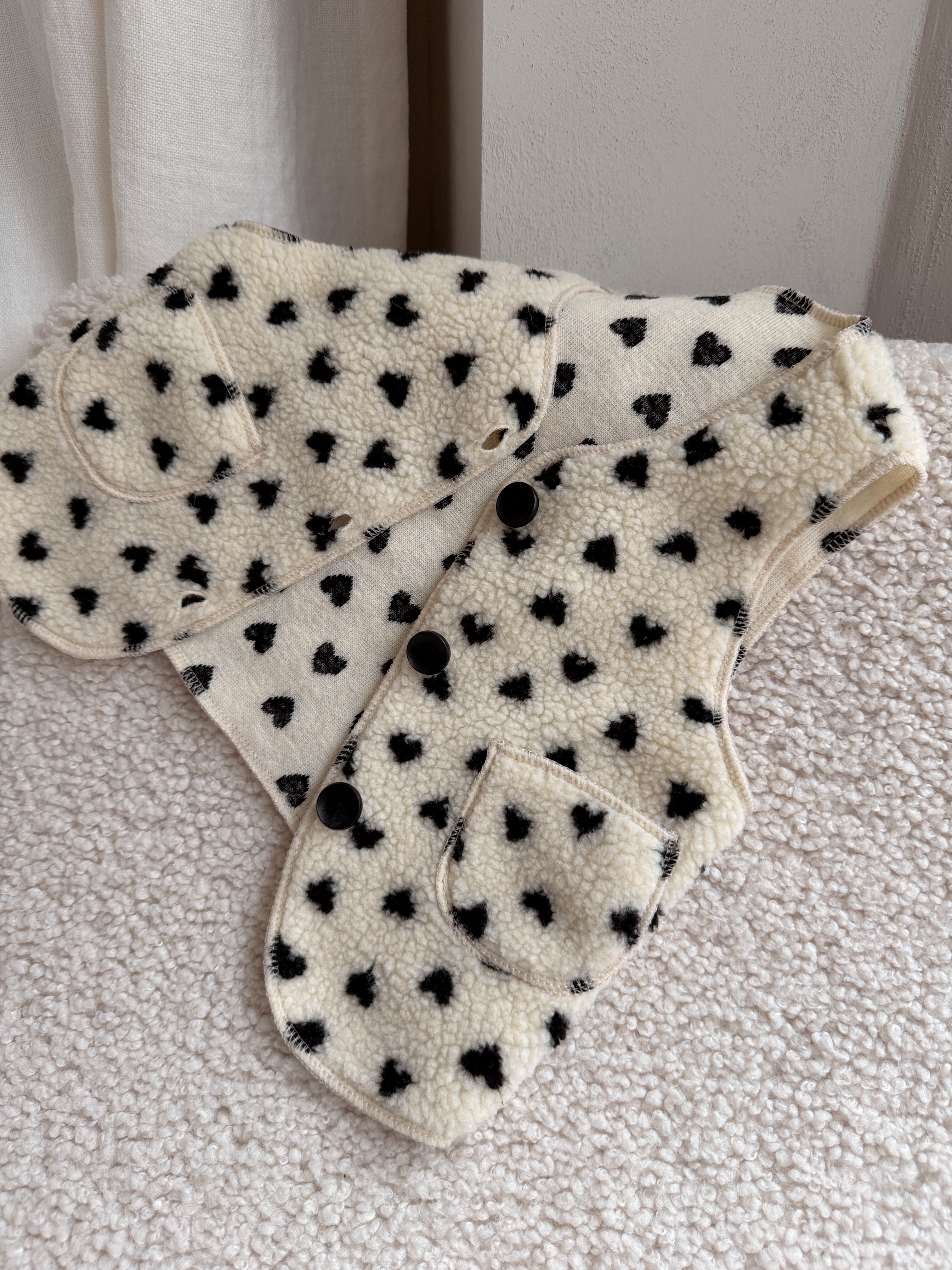 Gilet Flo - écru à motif coeur