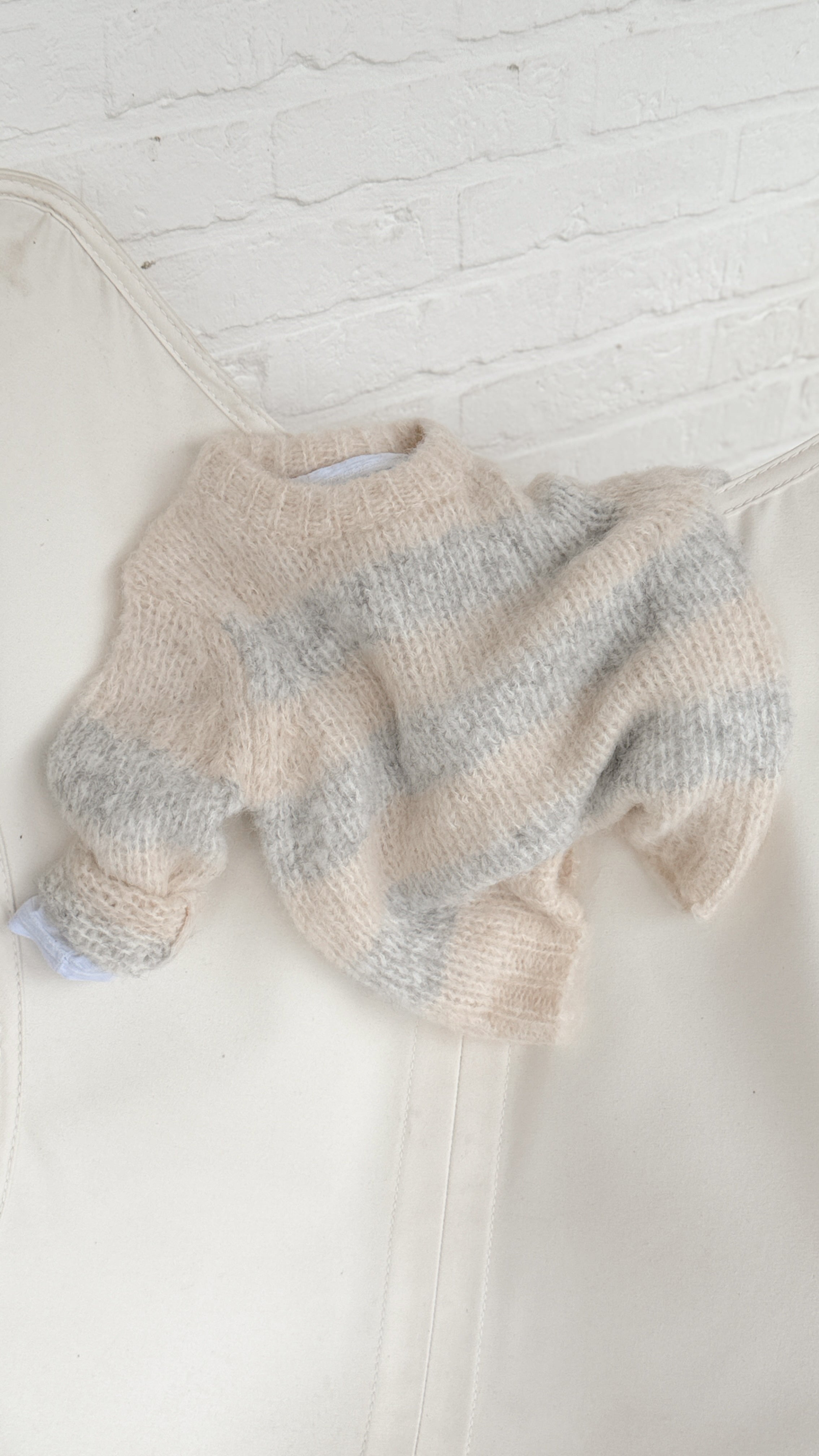 Pull Basile - écru et gris