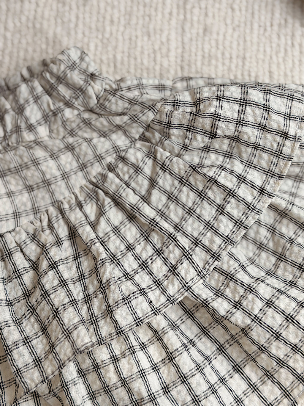 Skirt Mika - ecru with checks