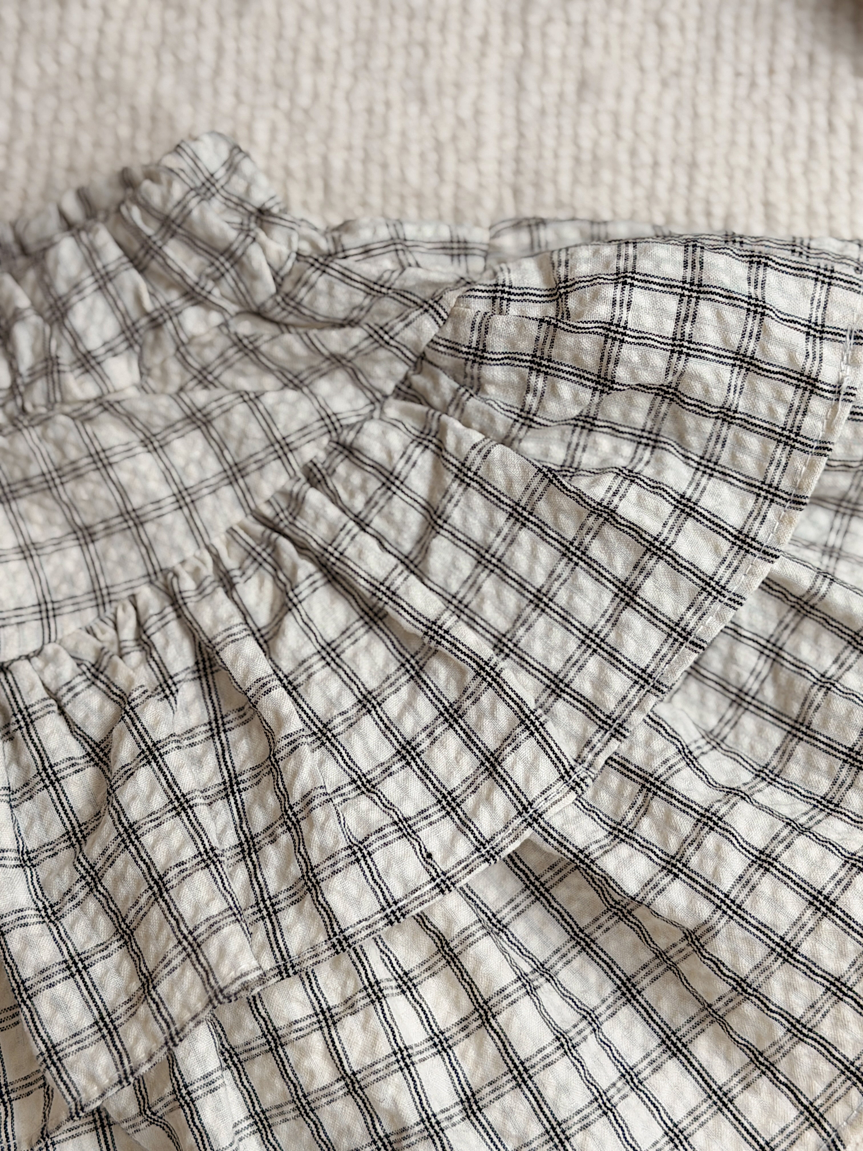 Skirt Mika - ecru with checks
