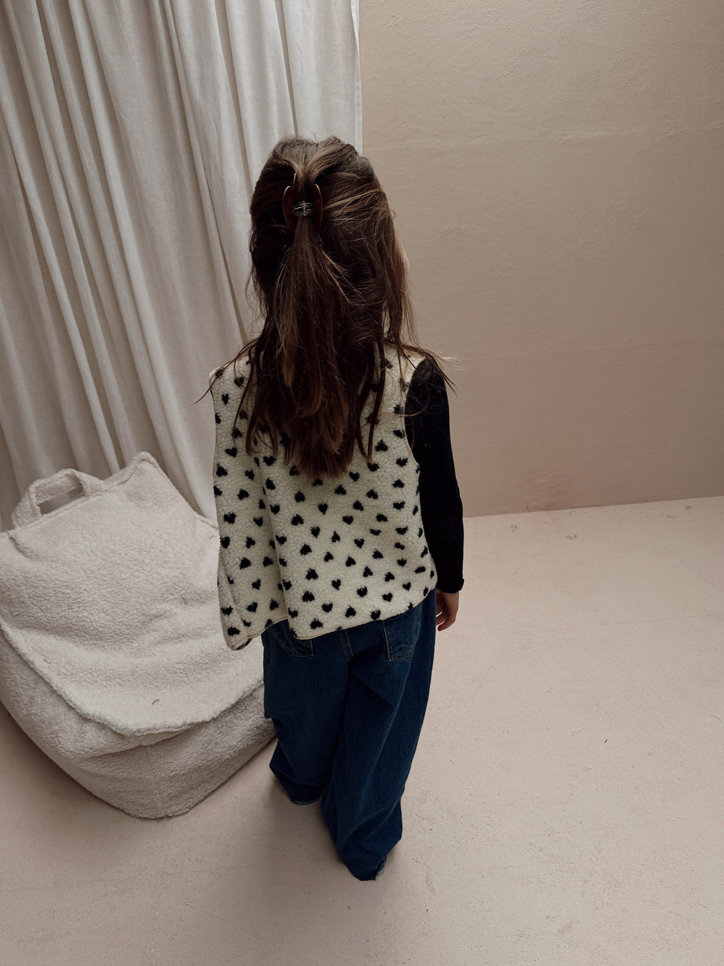 Gilet Flo - écru à motif coeur