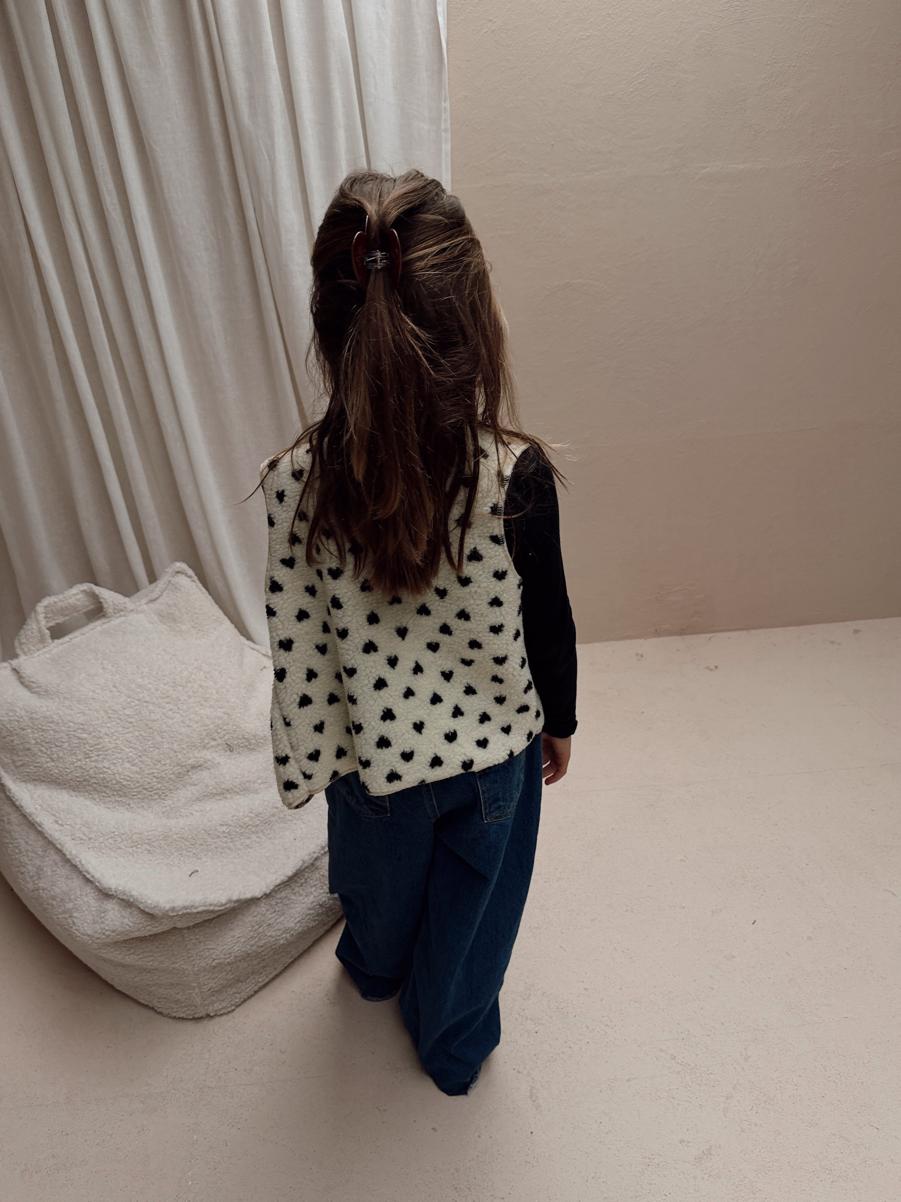 Gilet Flo - écru à motif coeur