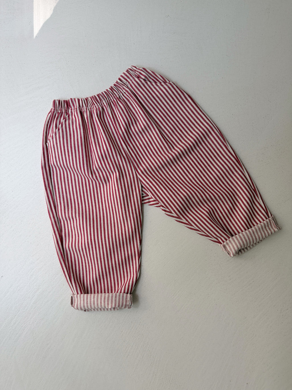 Pantalon Artus - rouge et écru ligné