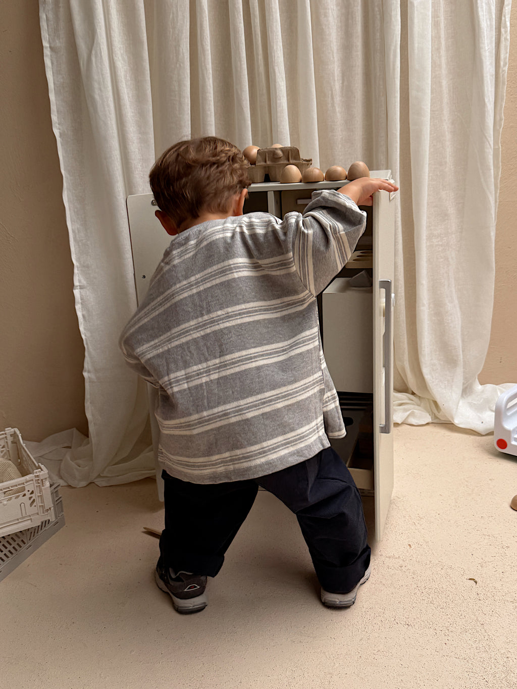 T-shirt Romain - gris à lignes