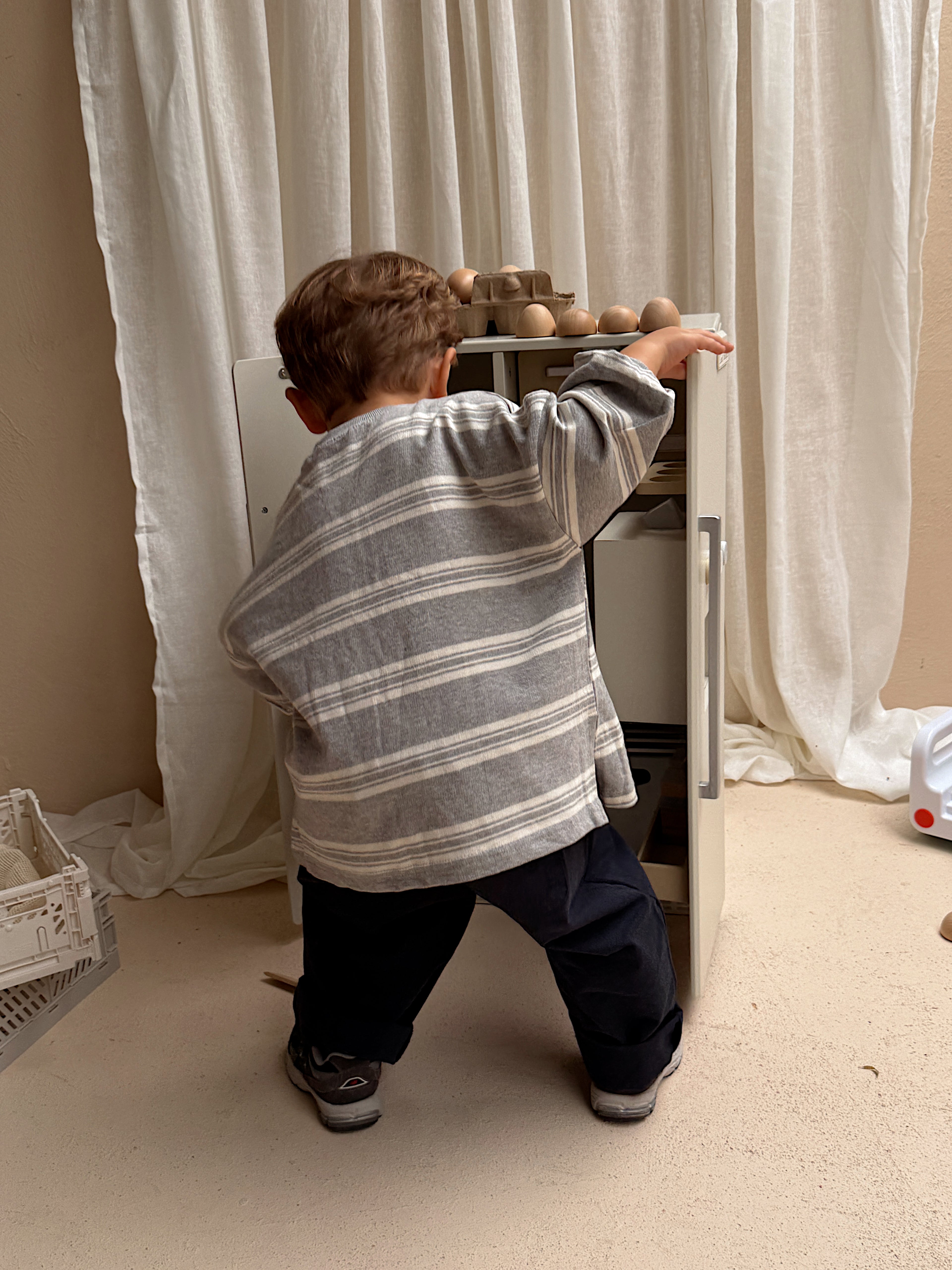 T-shirt Romain - gris à lignes