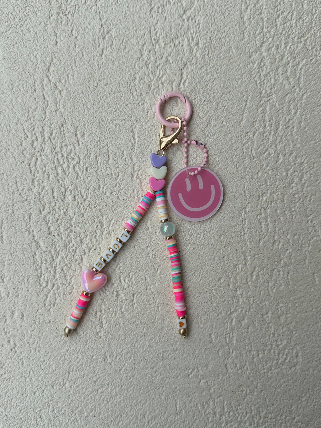 Porte-clé Smile - rose