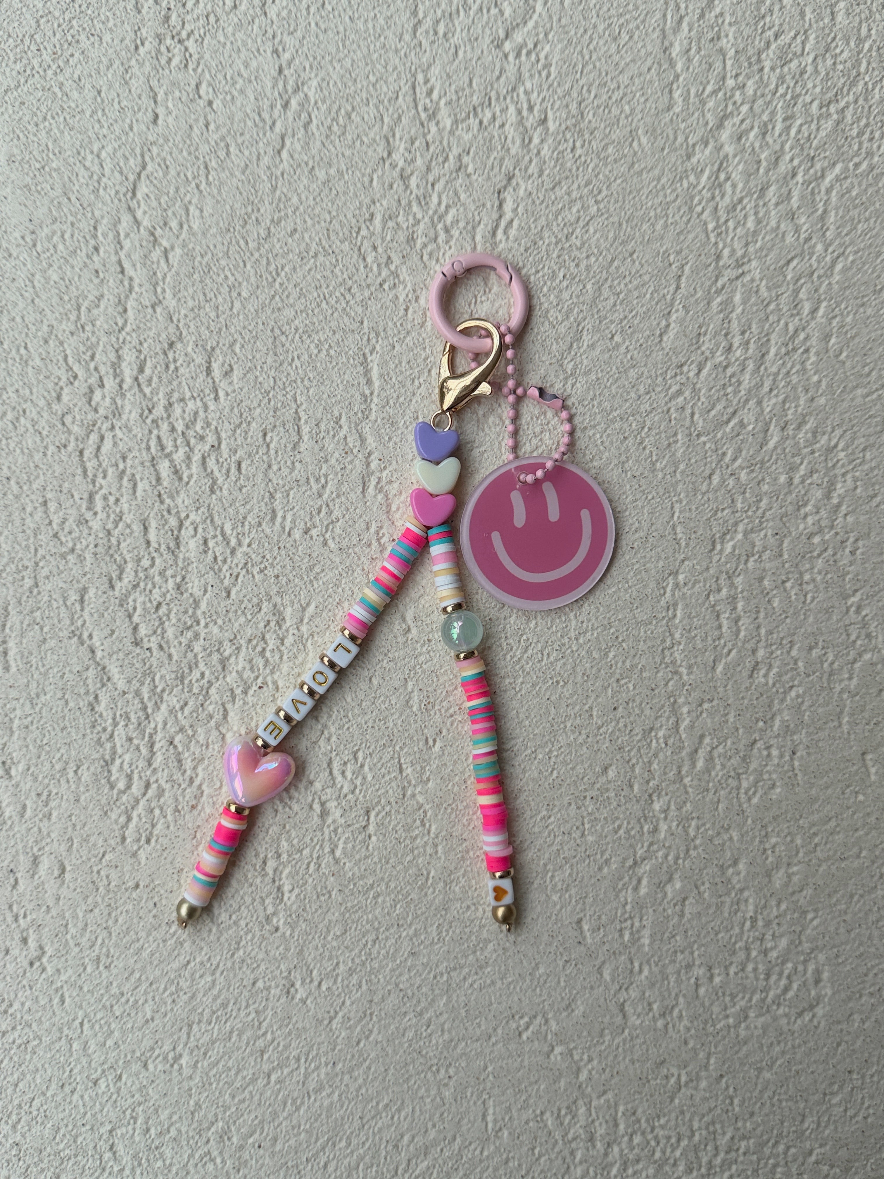 Porte-clé Smile - rose