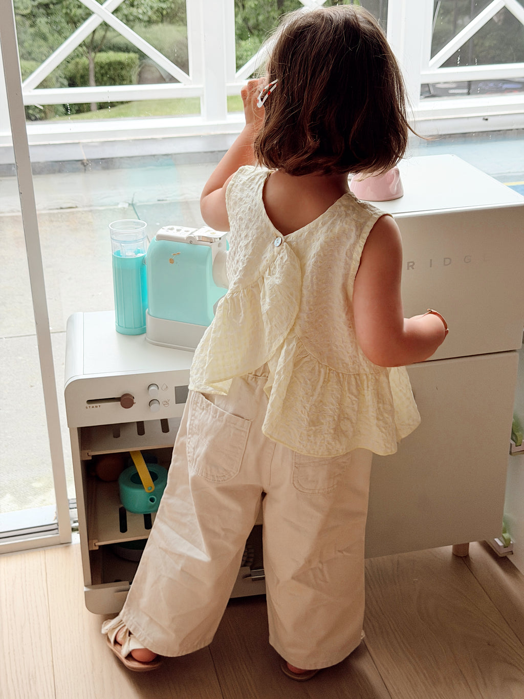 Top Alma - vichy jaune