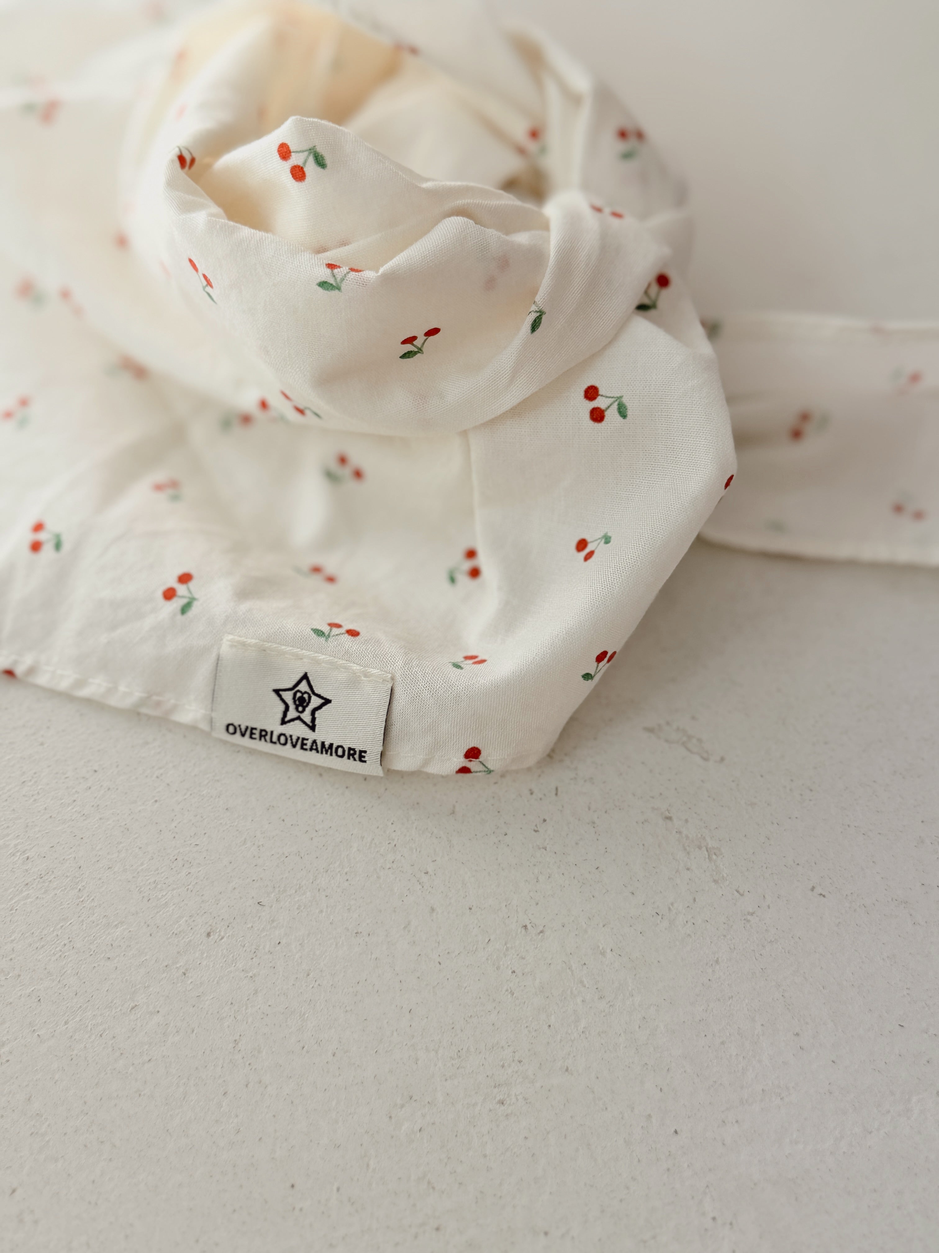 Foulard Cerises - écru à motif