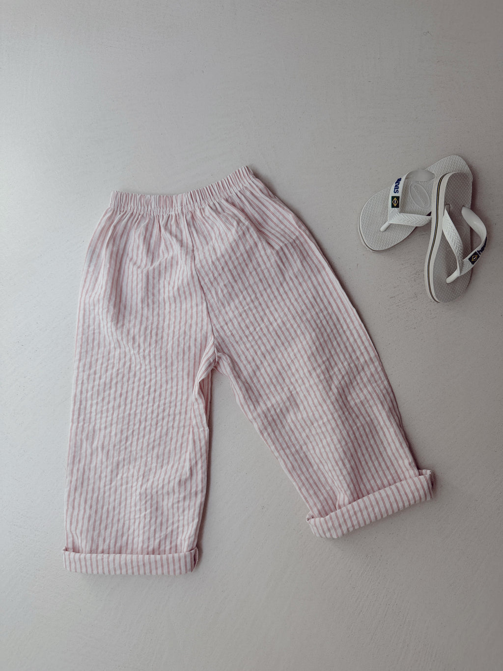 Pantalon Stan - écru à lignes roses