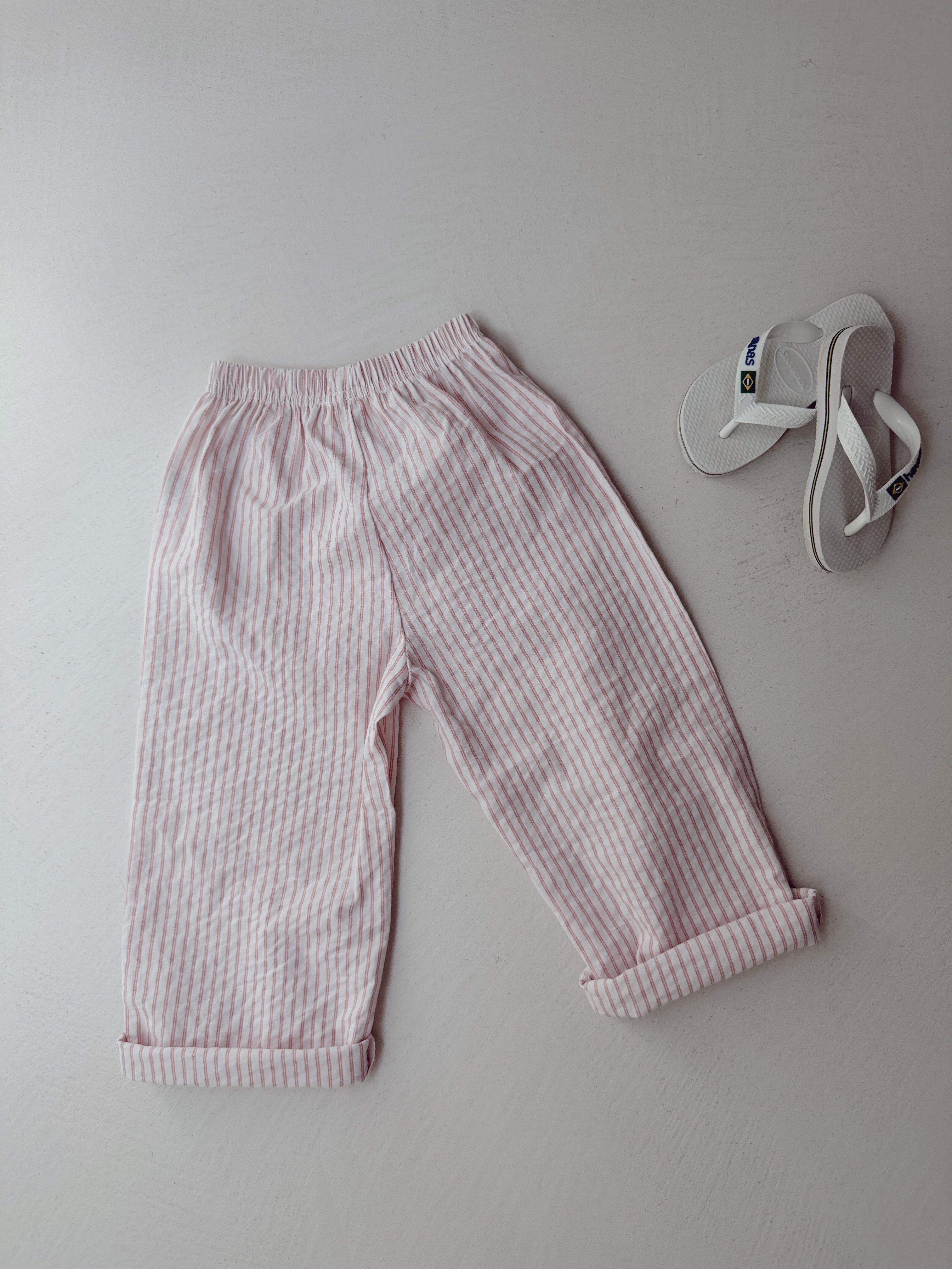 Pantalon Stan - écru à lignes roses