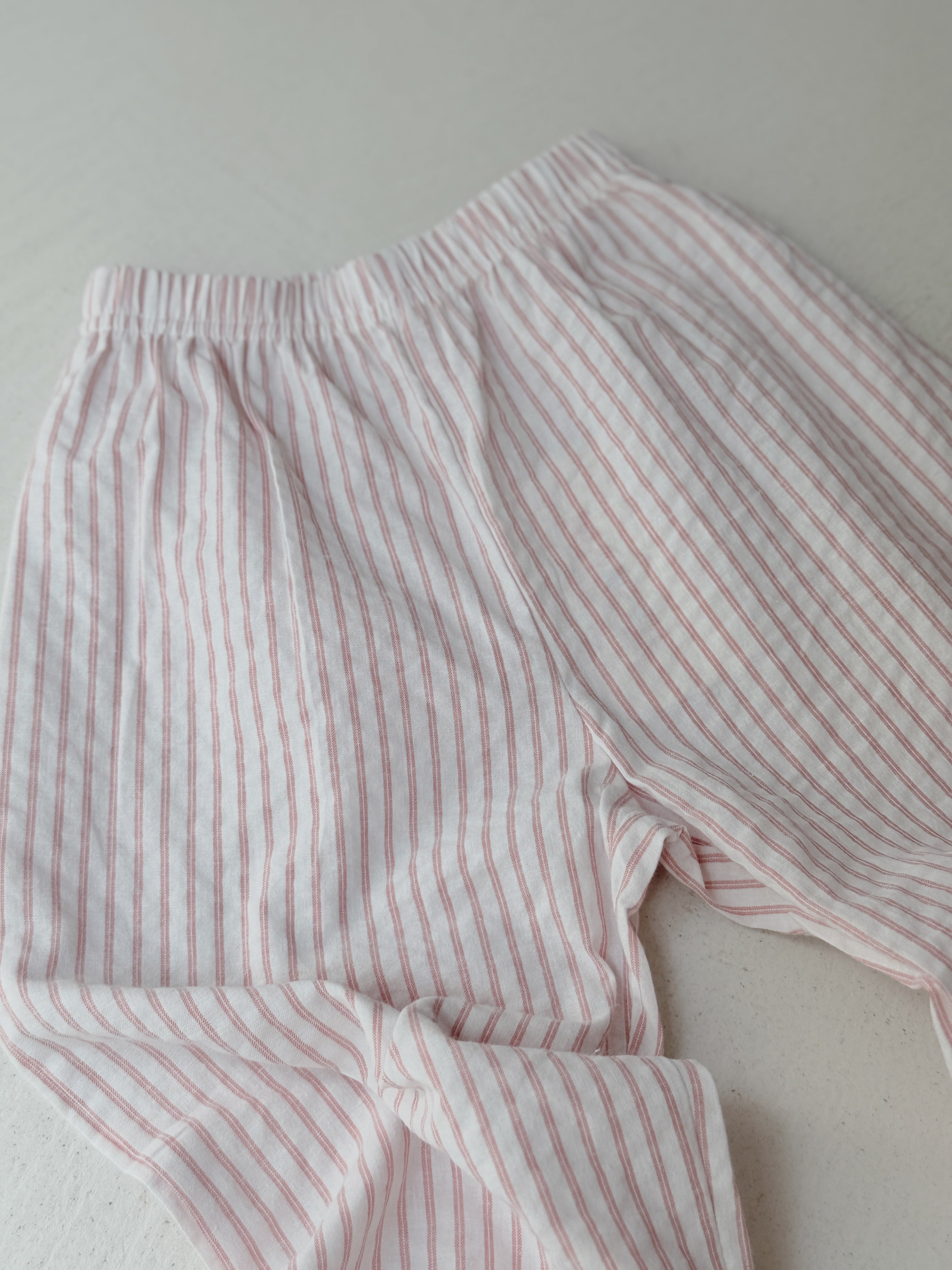 Pantalon Stan - écru à lignes roses