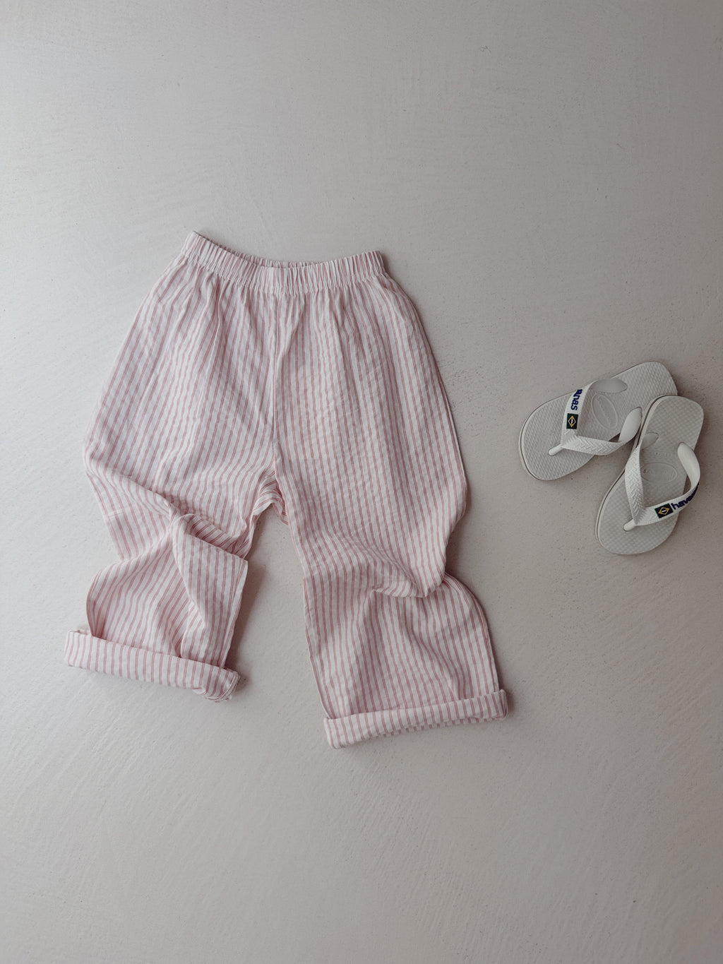 Pantalon Stan - écru à lignes roses